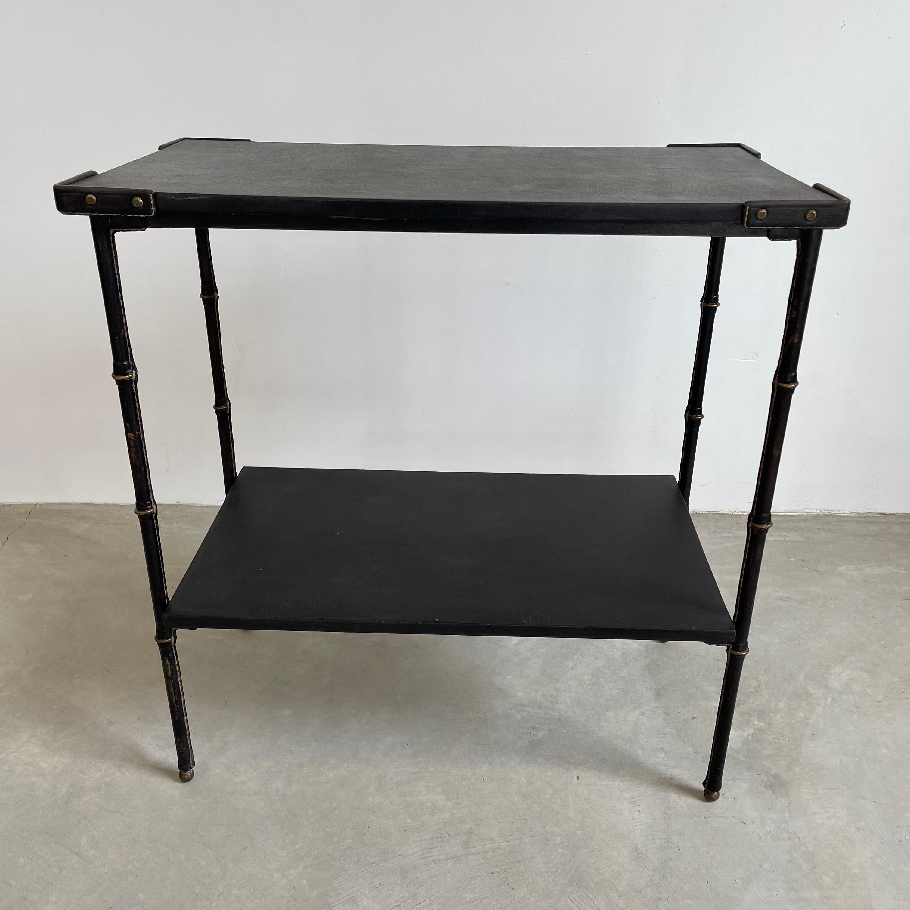 Jacques Adnet Leather Side Table, 1950s 3