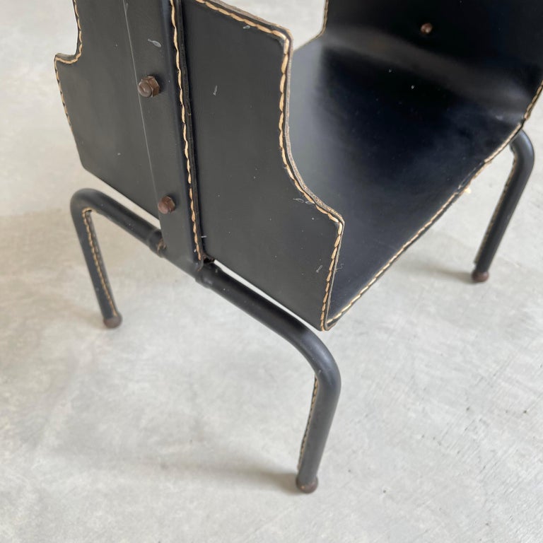 Jacques Adnet Leather Side Table, 1950s For Sale 6
