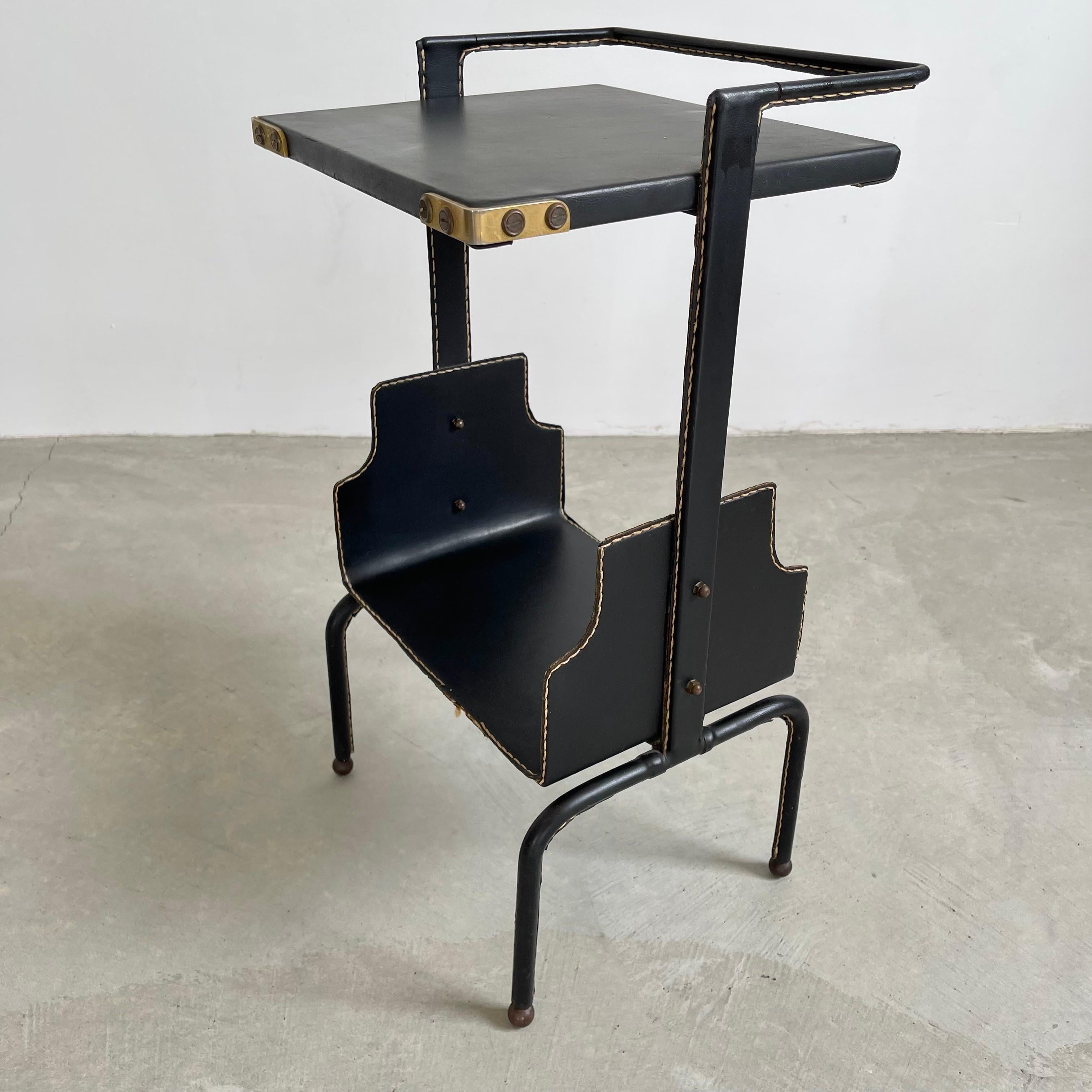 Jacques Adnet Leather Side Table, 1950s 8