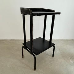 Jacques Adnet Leather Side Table, 1950s