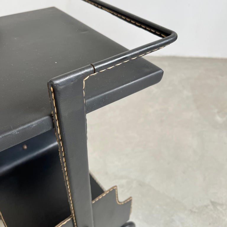 Jacques Adnet Leather Side Table, 1950s For Sale 2