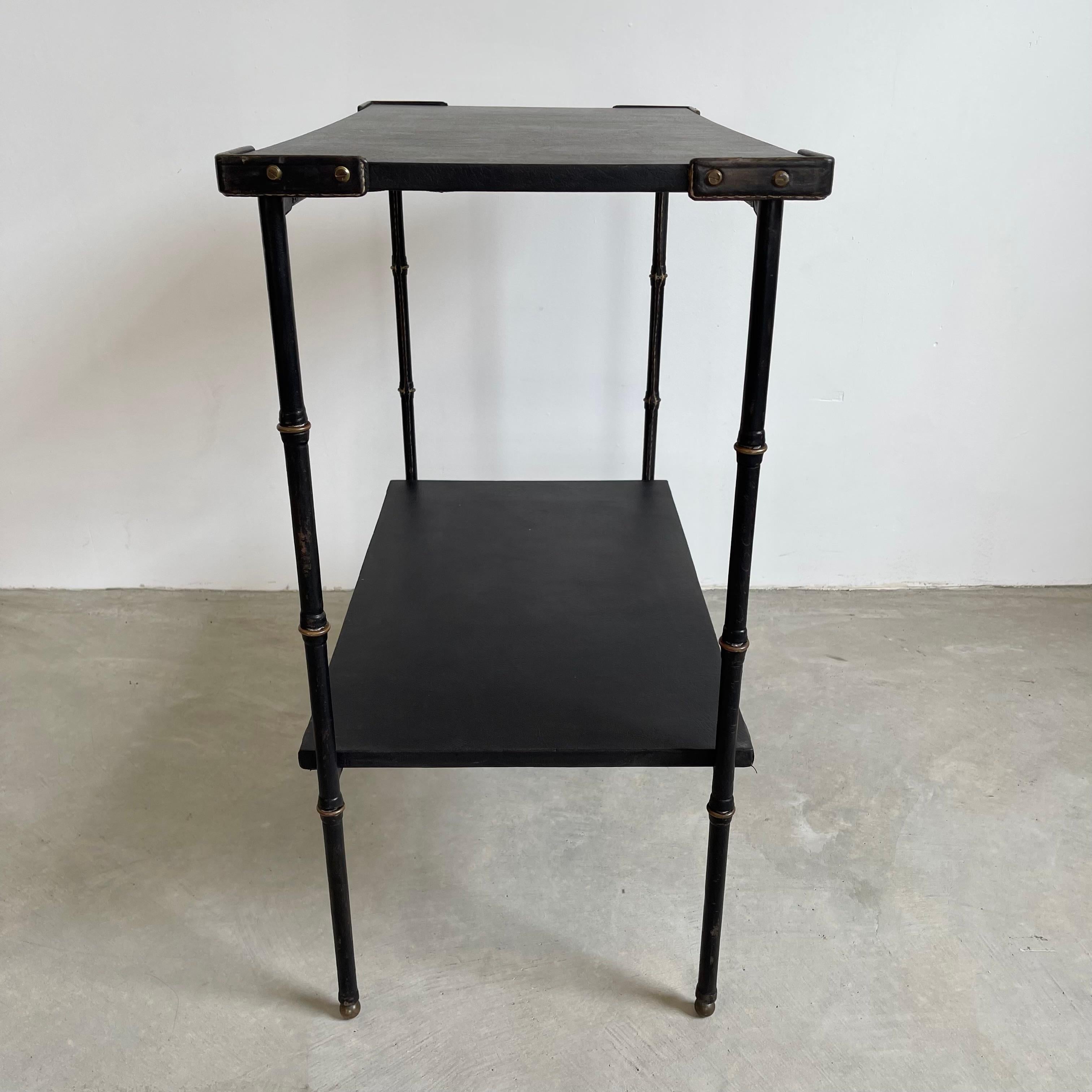 Jacques Adnet Leather Side Table, 1950s 2