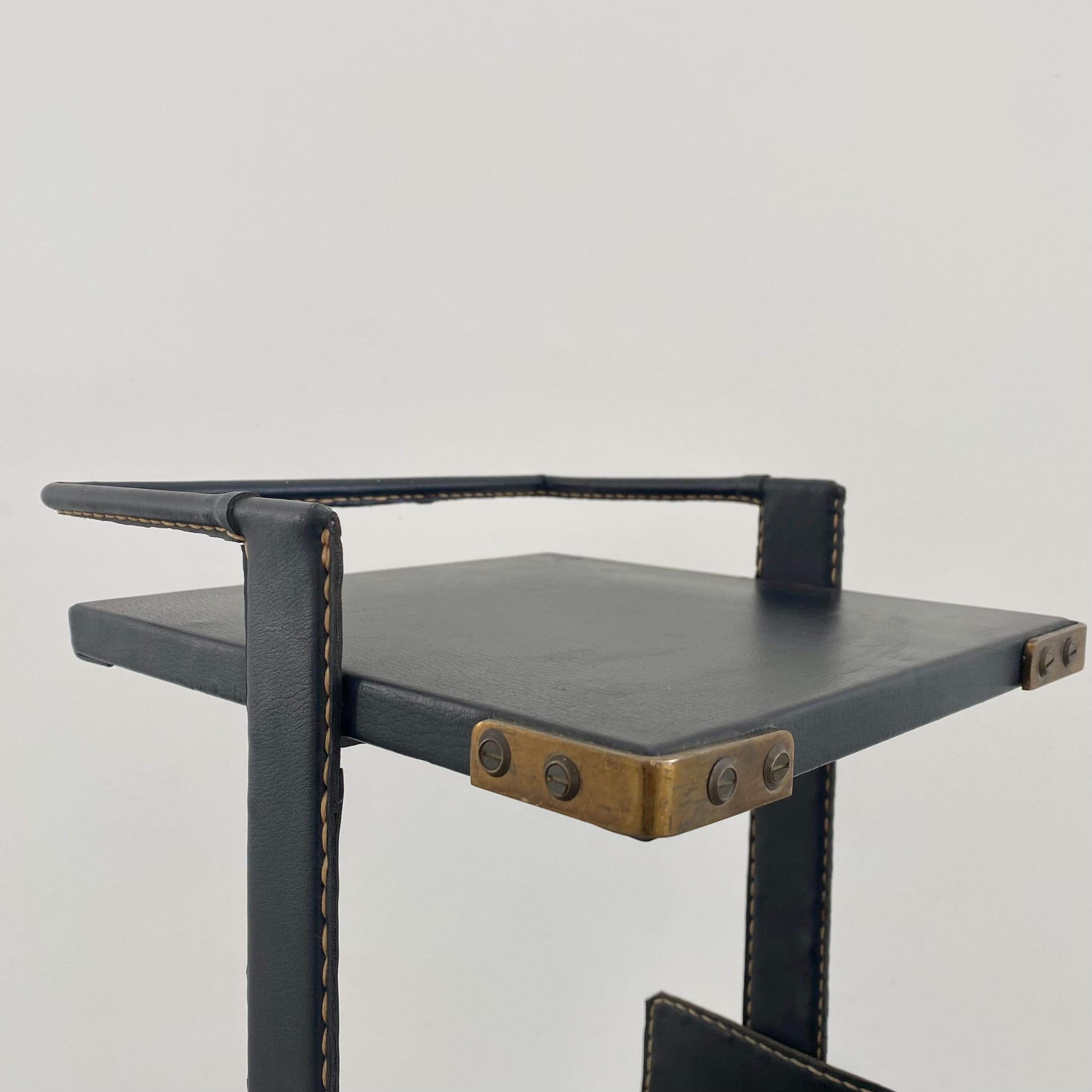 Jacques Adnet Leather Side Table 8