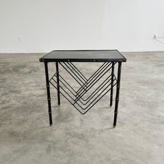 Jacques Adnet Leather Side Table