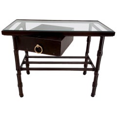 Jacques Adnet Leather Side Table