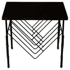 Jacques Adnet Beistelltisch aus Leder