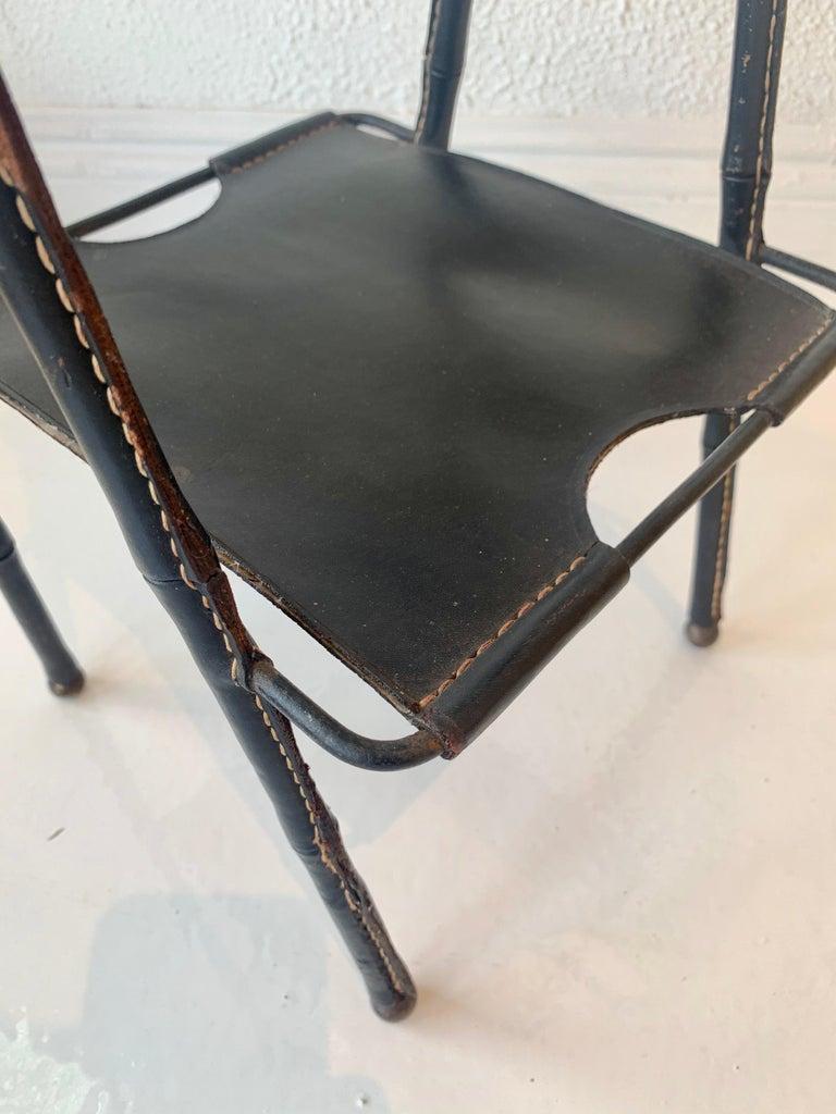 Jacques Adnet Leather Side Table or Catchall, 1950s France For Sale 1