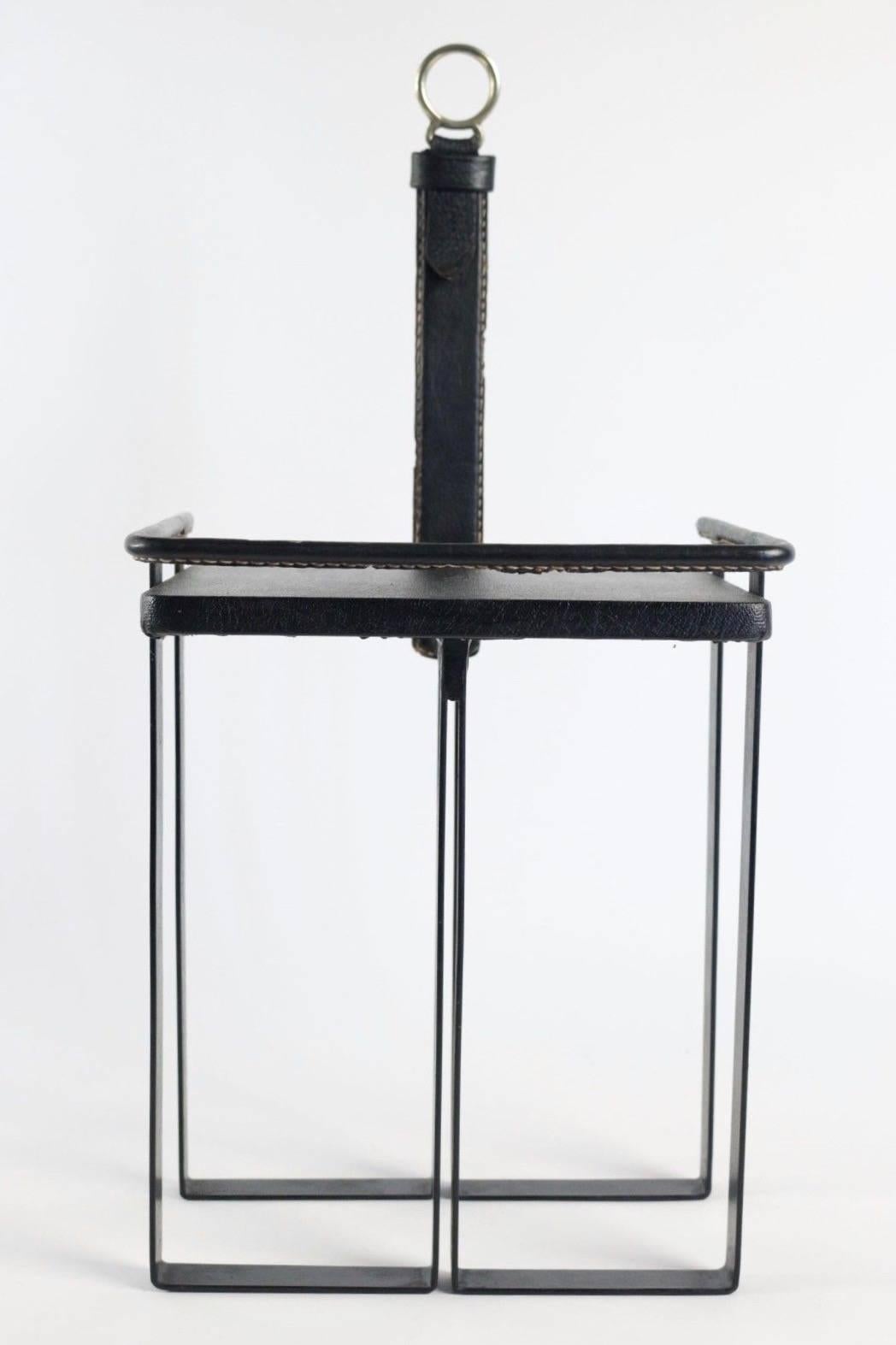 Mid-20th Century Jacques Adnet Leather Table
