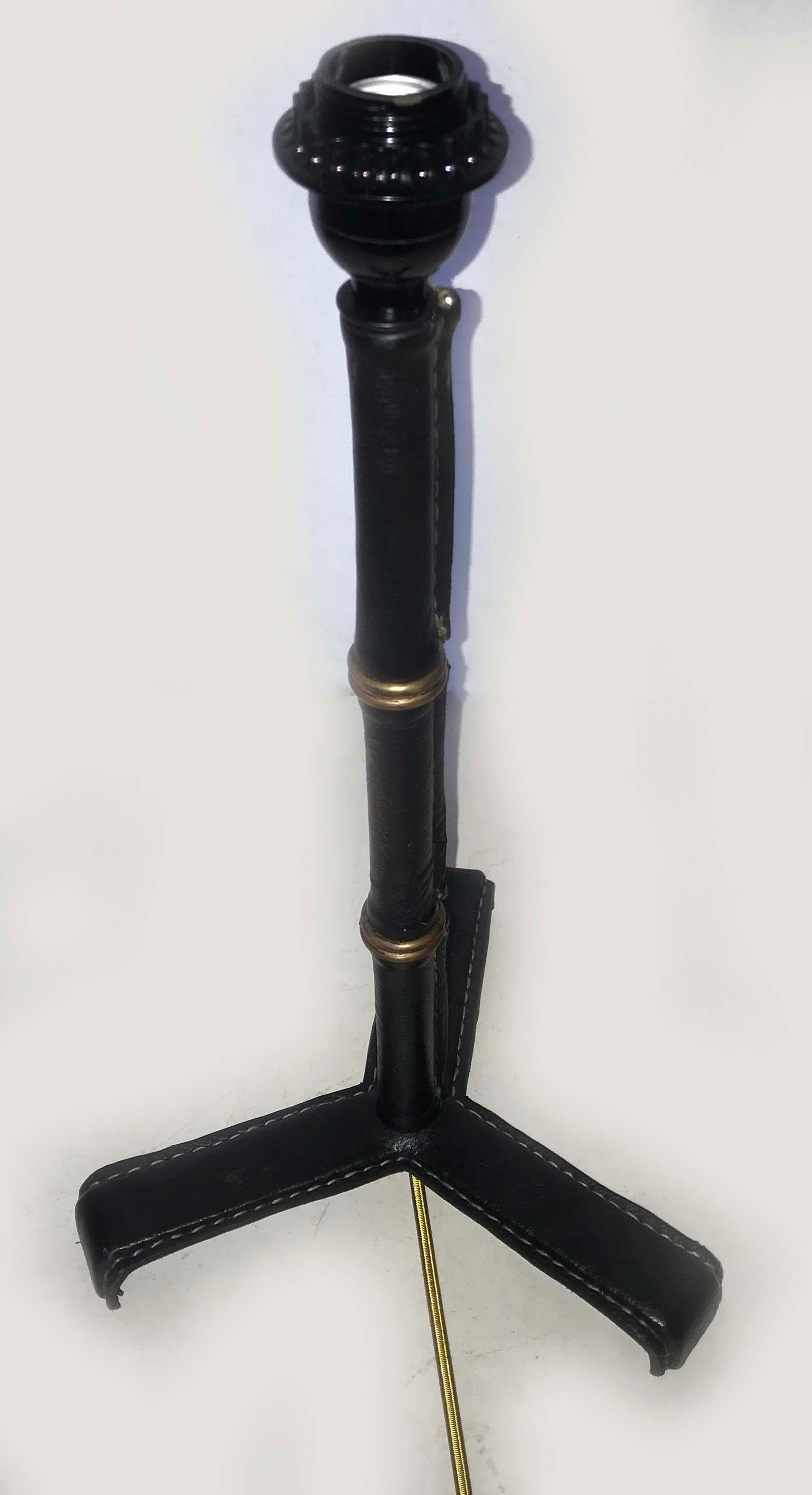Mid-Century Modern Jacques Adnet Leather Table Lamp