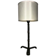 Jacques Adnet Leather Table Lamp