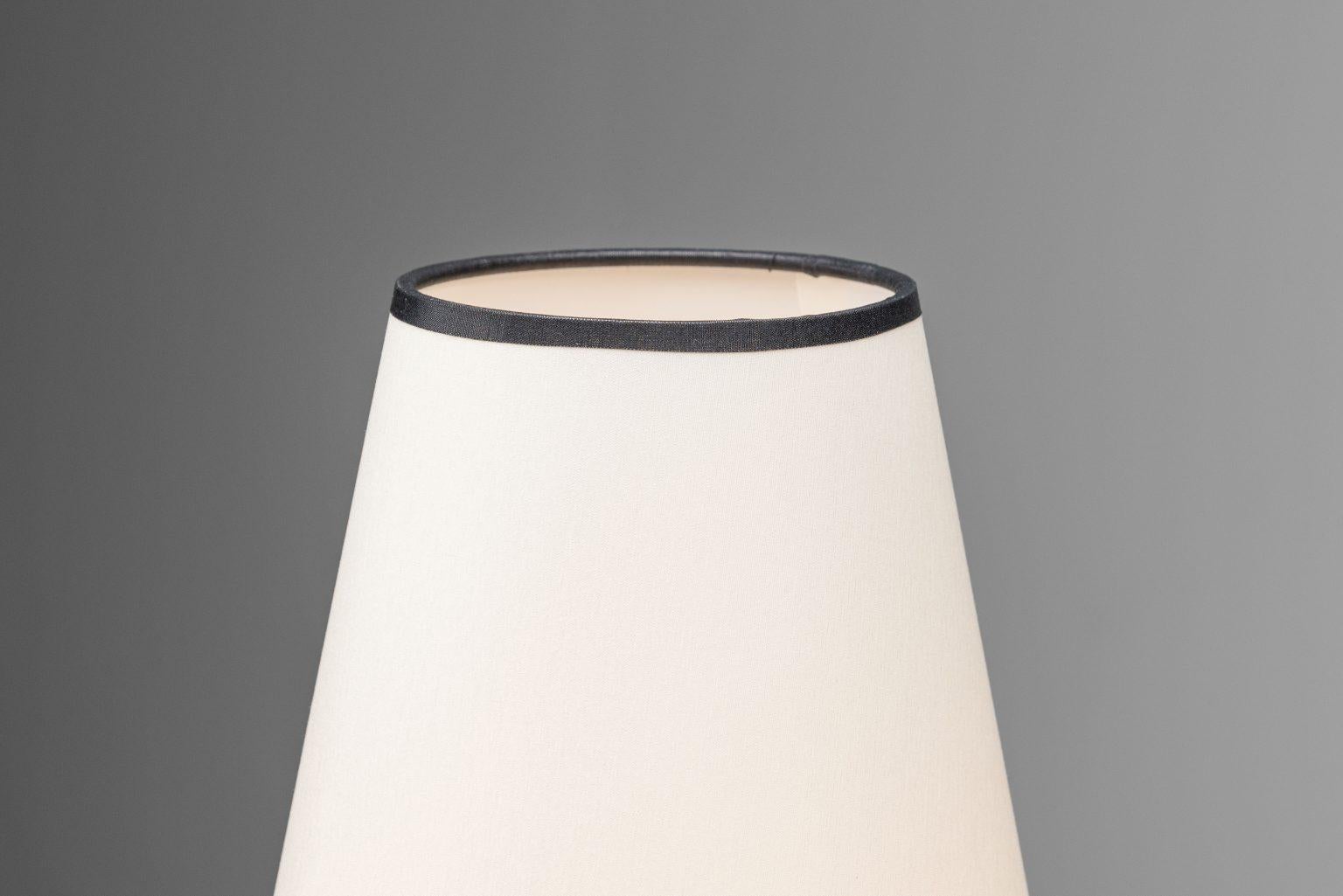 Jacques Adnet leather table lamp France 1950 en venta 4