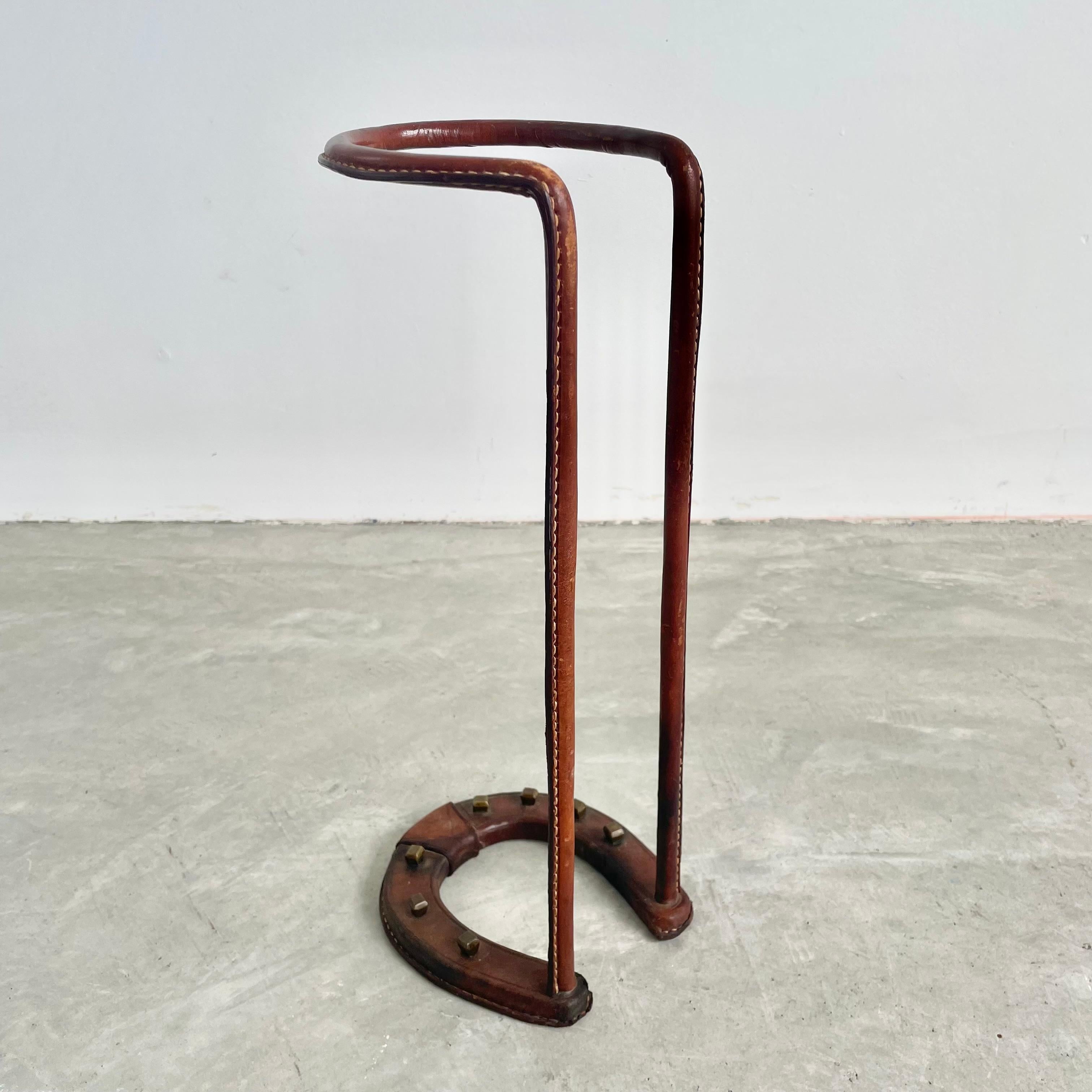 Jacques Adnet Leather Umbrella Stand, 1950s France For Sale 3