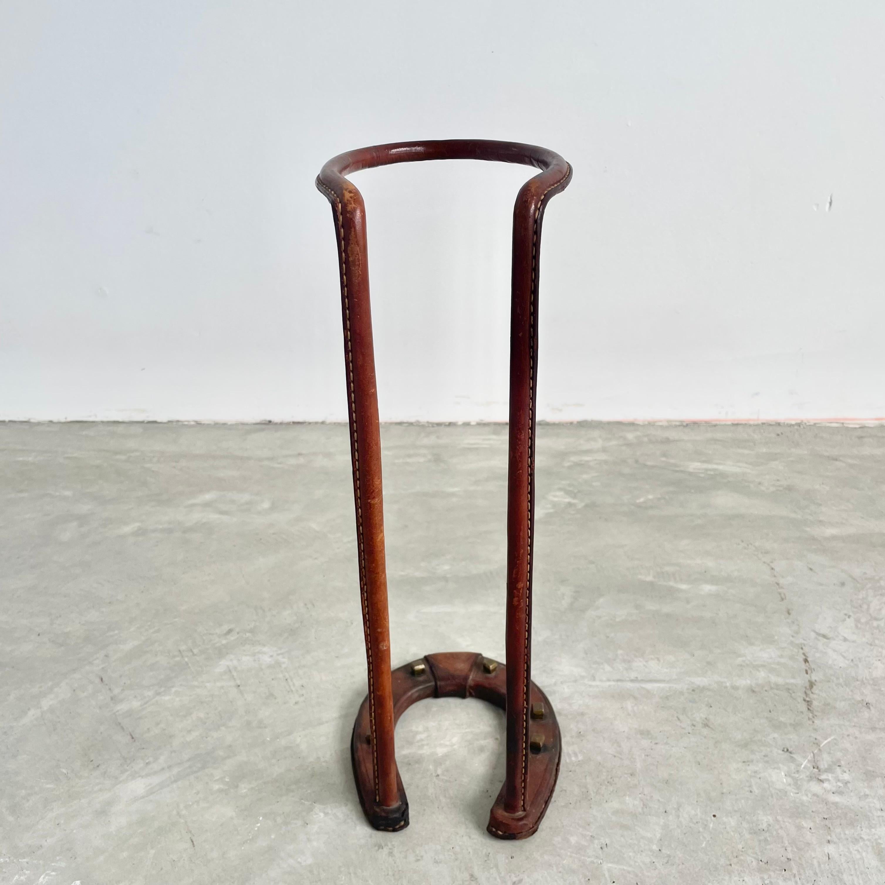 Jacques Adnet Leather Umbrella Stand, 1950s France For Sale 4