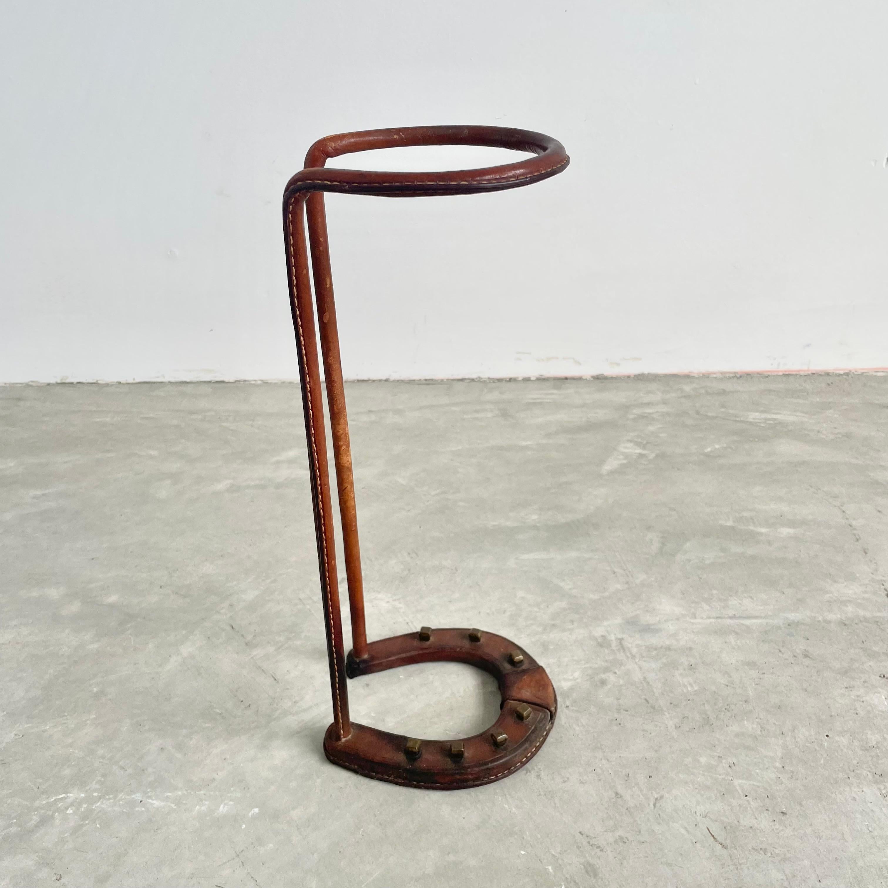 Jacques Adnet Leather Umbrella Stand, 1950s France For Sale 6