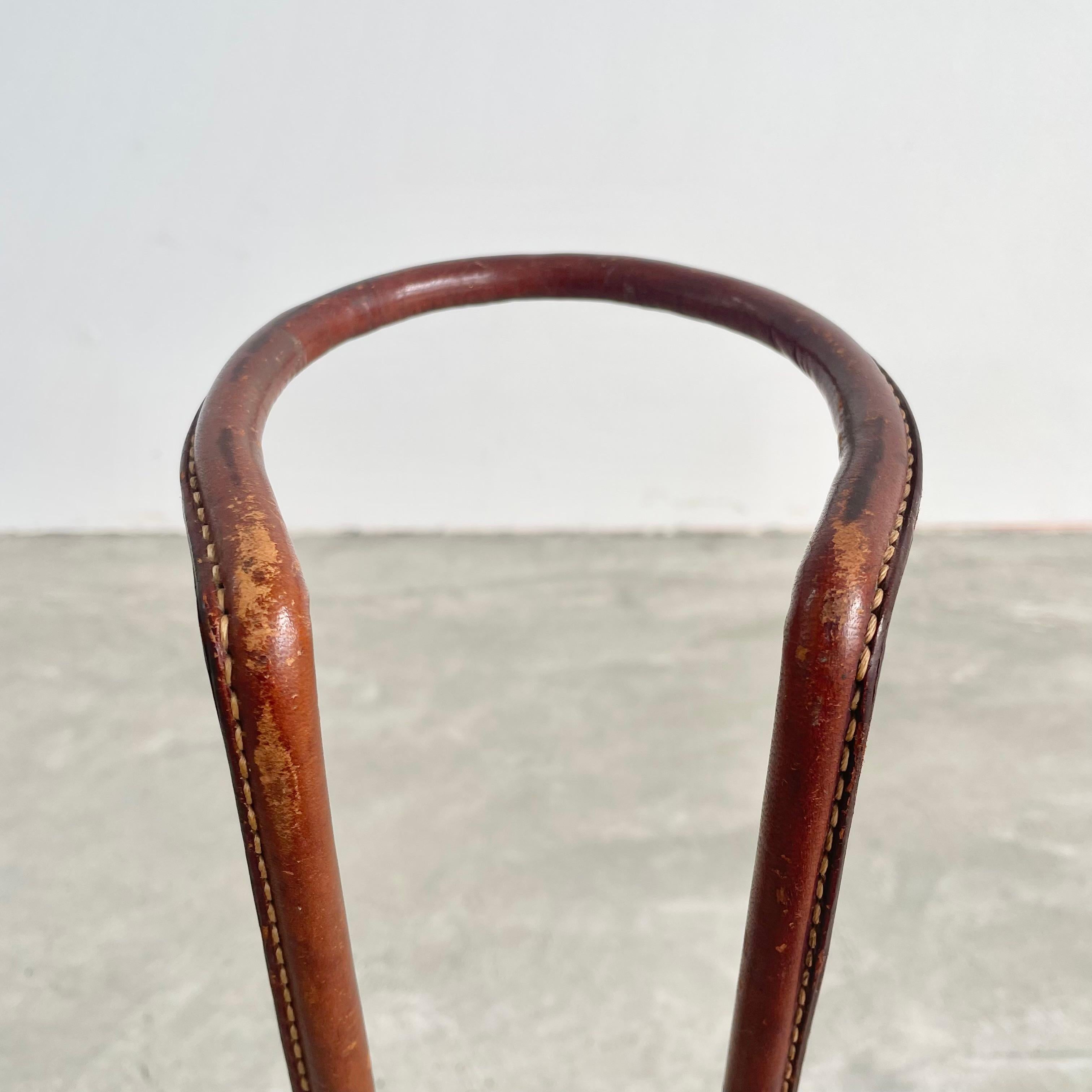 Jacques Adnet Leather Umbrella Stand, 1950s France For Sale 8