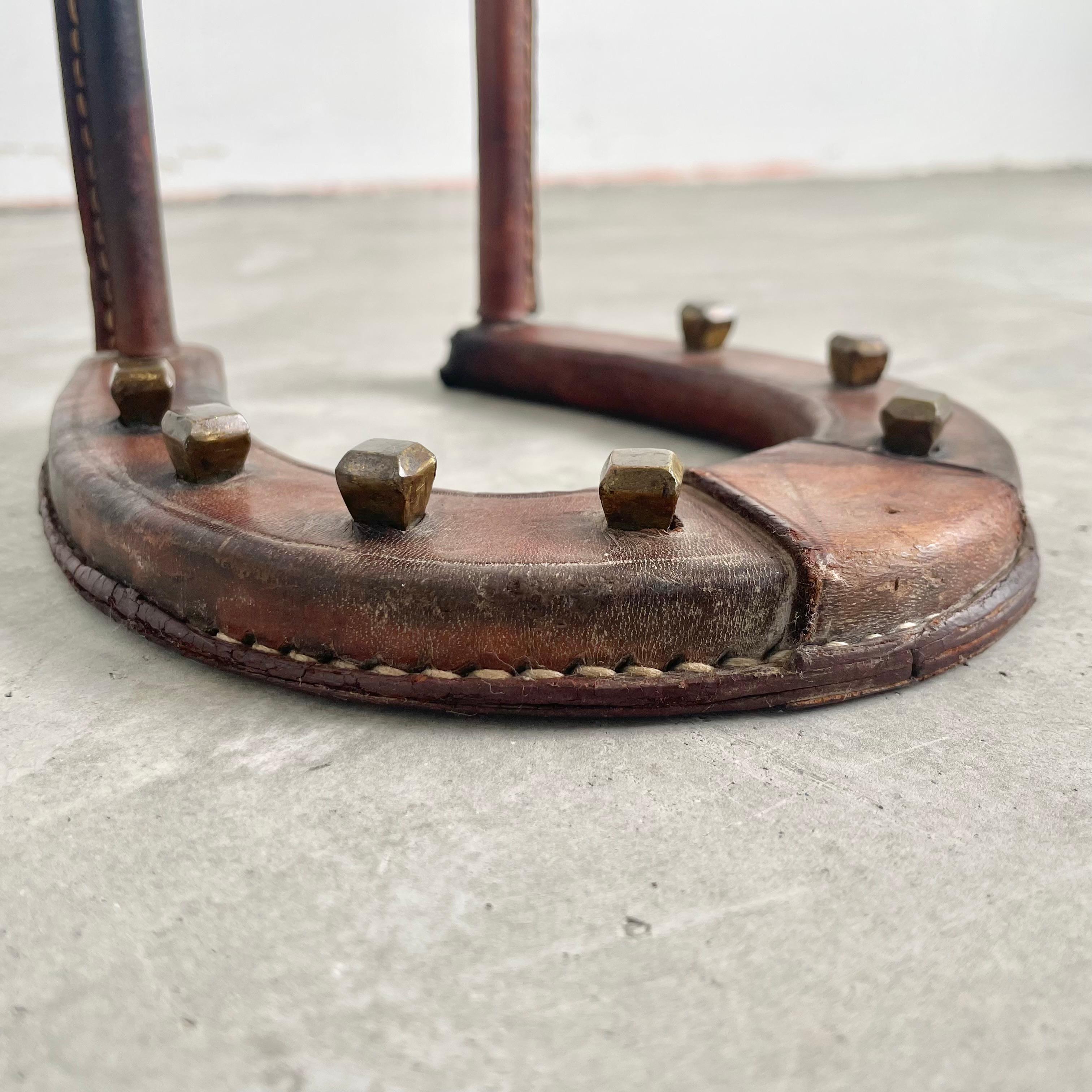 French Jacques Adnet Leather Umbrella Stand, 1950s France For Sale