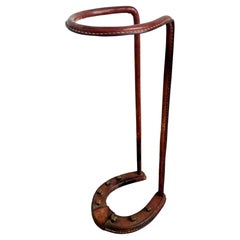 Jacques Adnet Leather Umbrella Stand, 1950s France