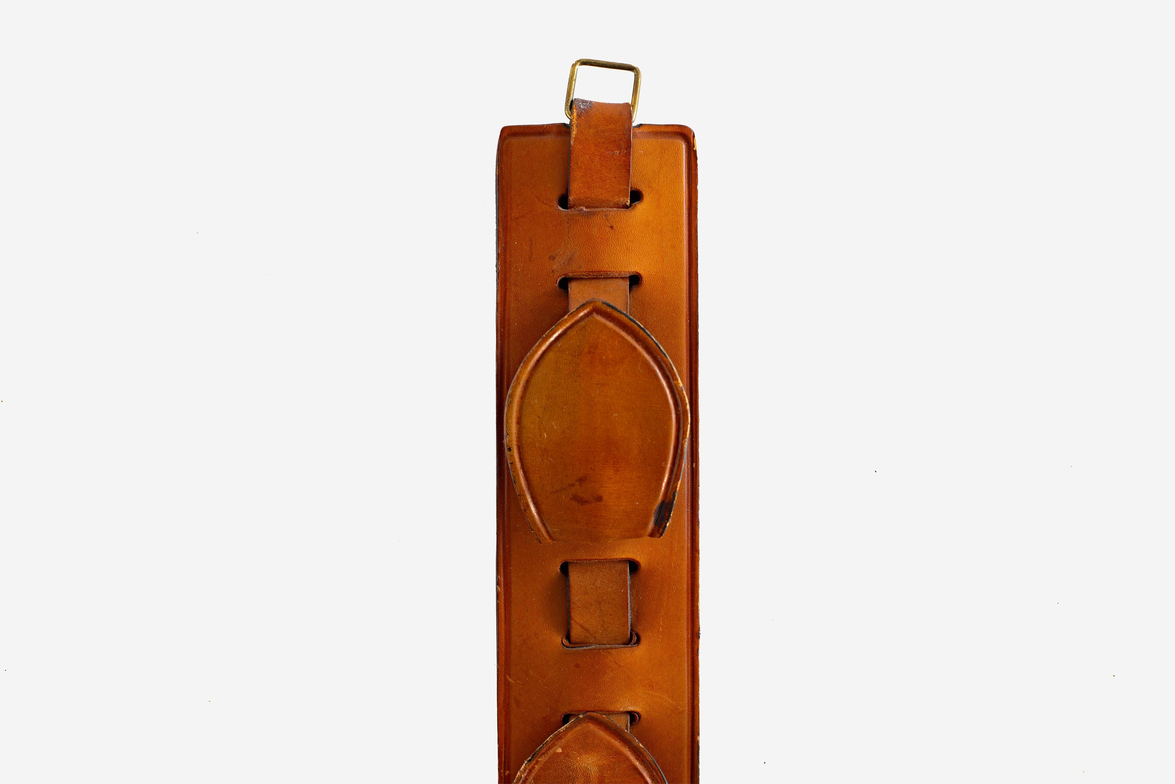 French Jacques Adnet Leather Wall Hook For Sale