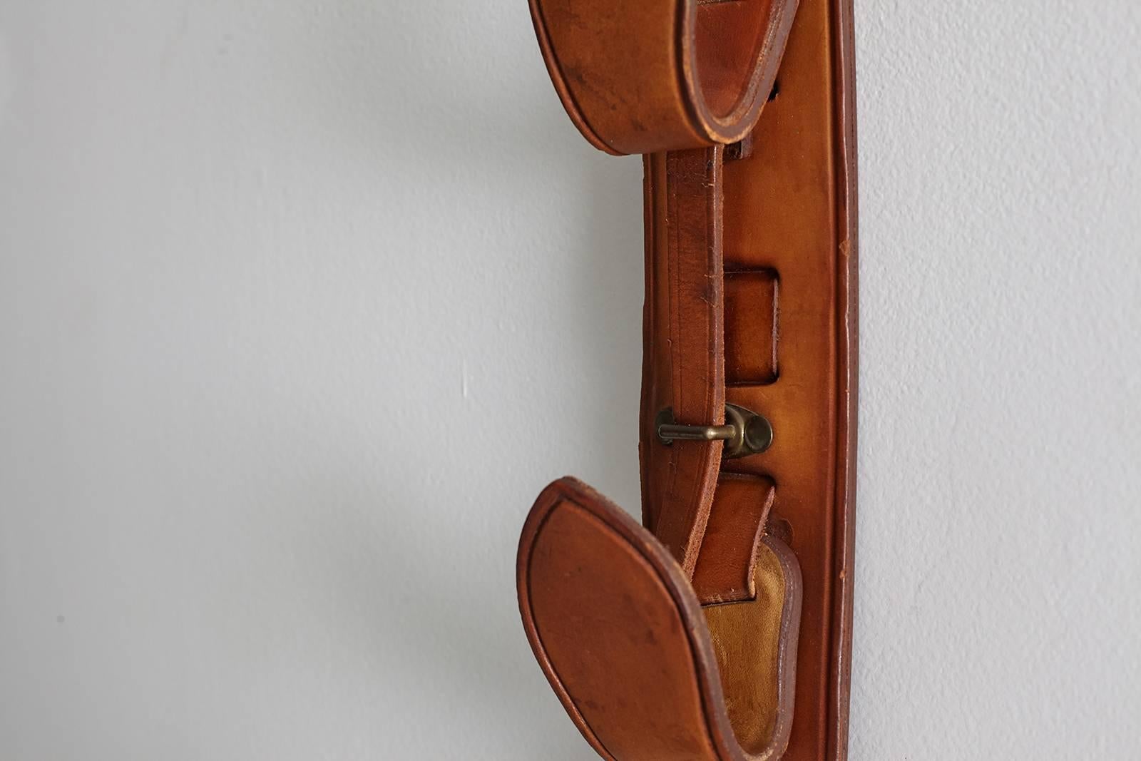 Jacques Adnet Leather Wall Hook For Sale 1