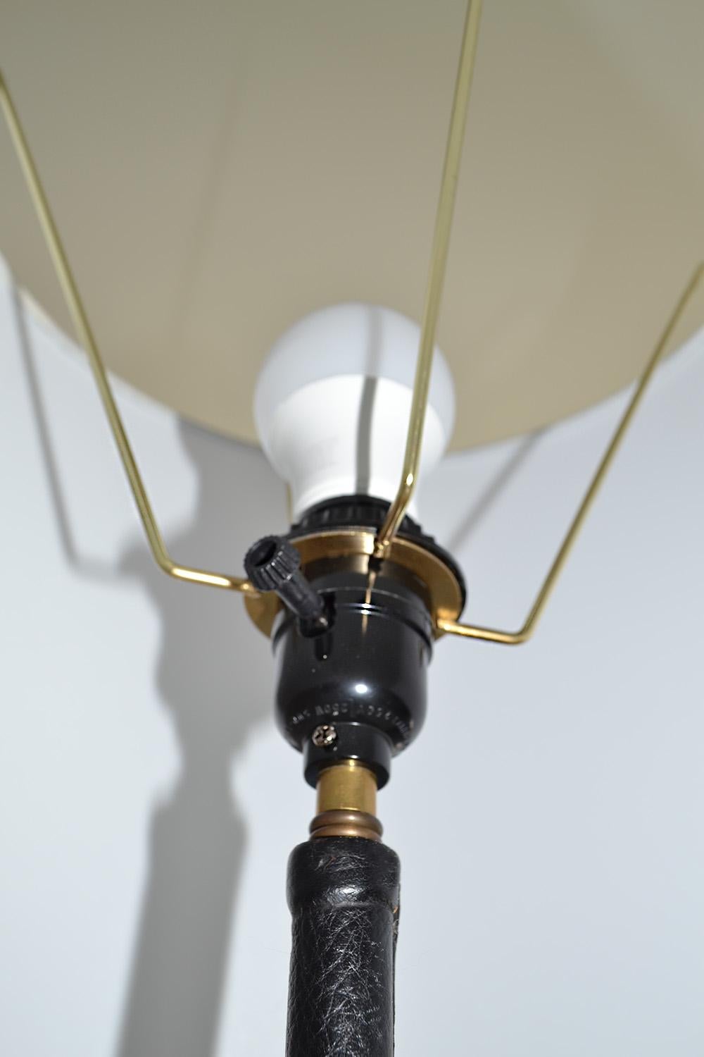 Jacques Adnet Leather Wrapped Floor Lamp, France c. 1950 For Sale 1