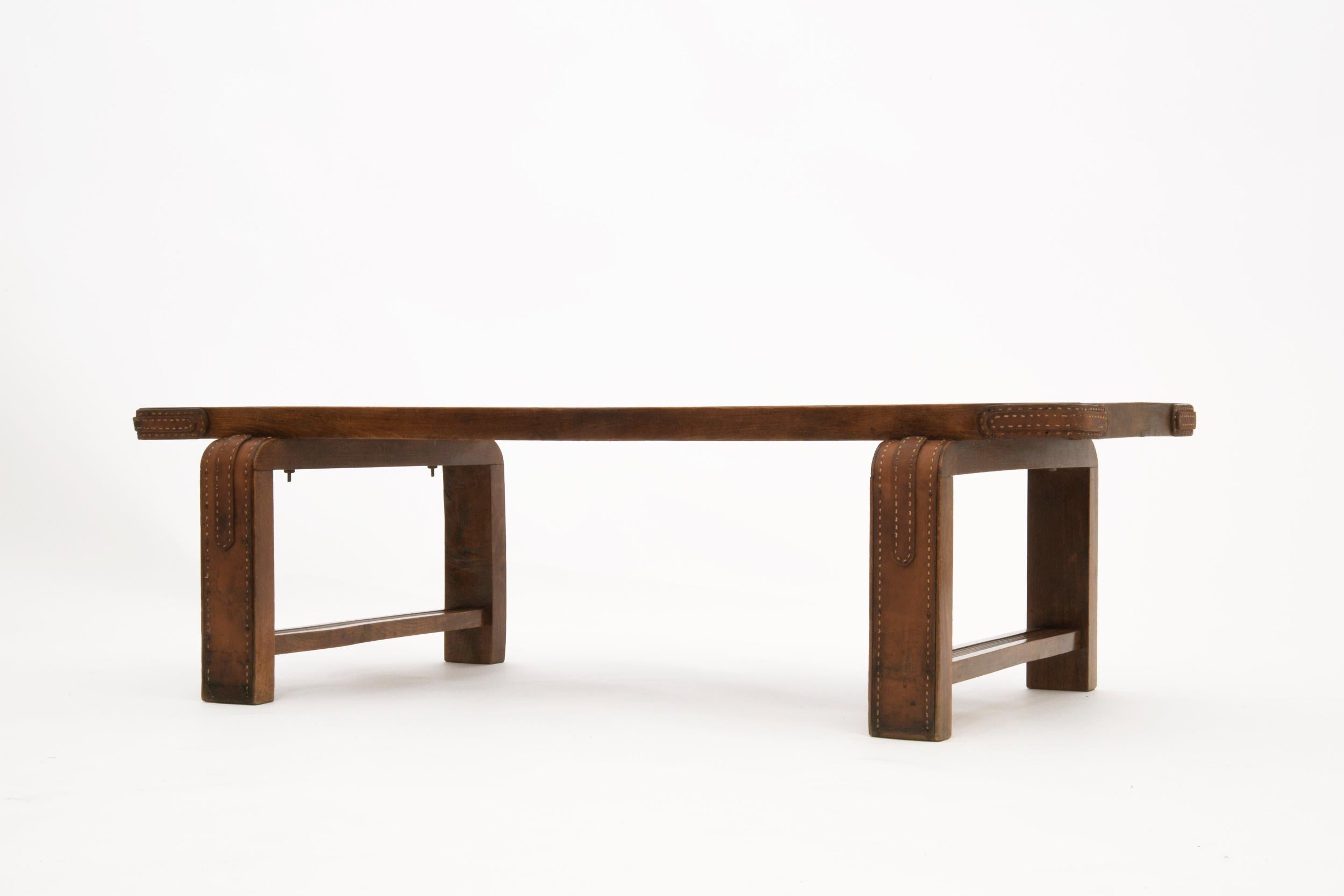 French Jacques Adnet, Luggage Bench, circa 1950
