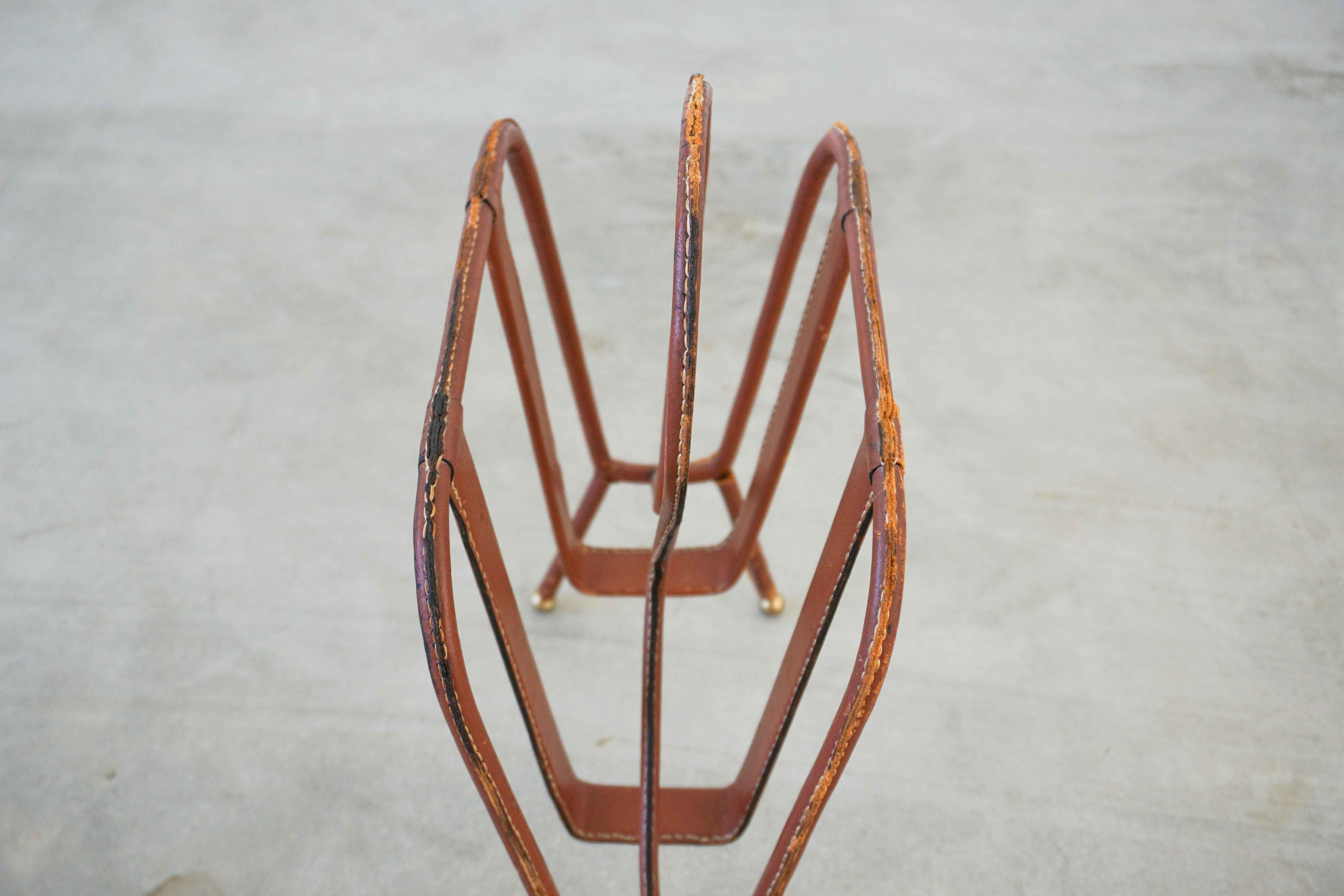French Jacques Adnet Magazine Rack