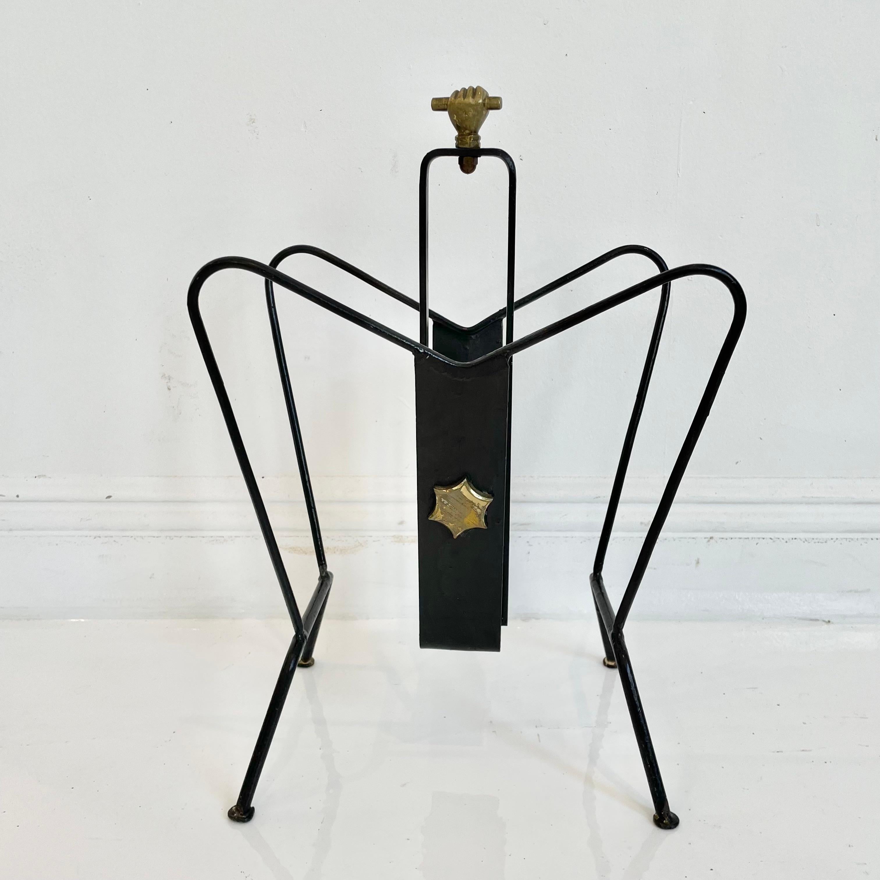 French Jacques Adnet Magazine Rack For Sale