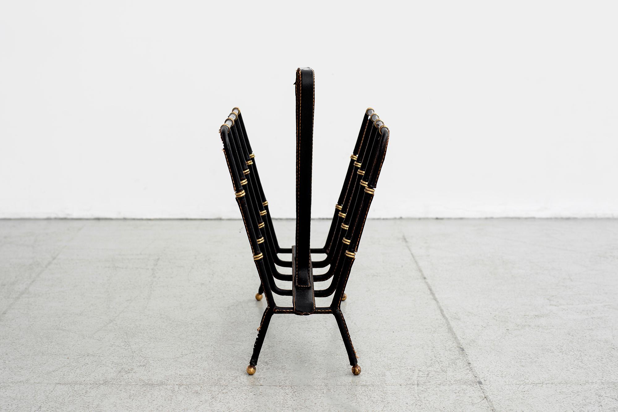 Jacques Adnet Magazine Rack In Good Condition In Beverly Hills, CA