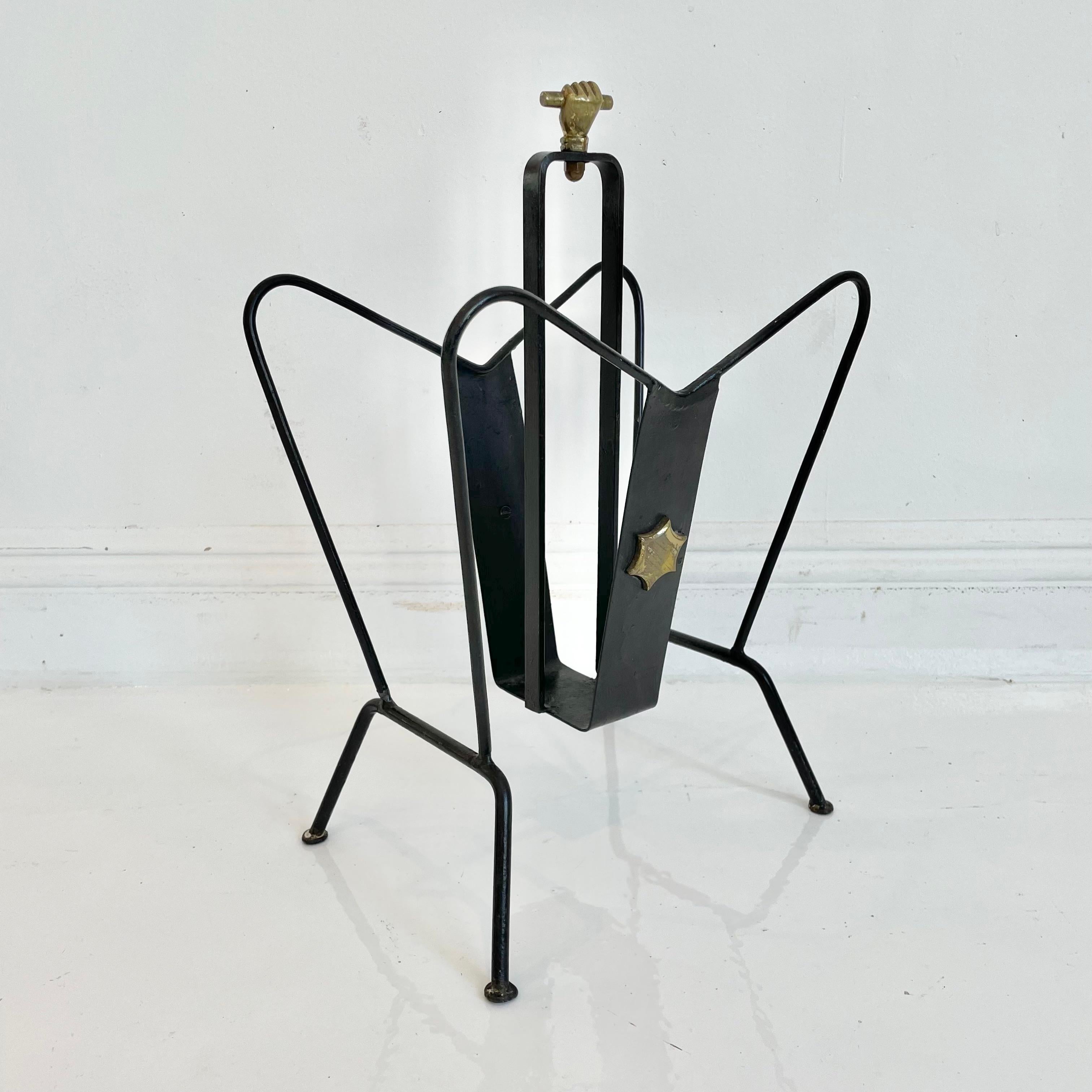 Jacques Adnet Magazine Rack In Good Condition For Sale In Los Angeles, CA