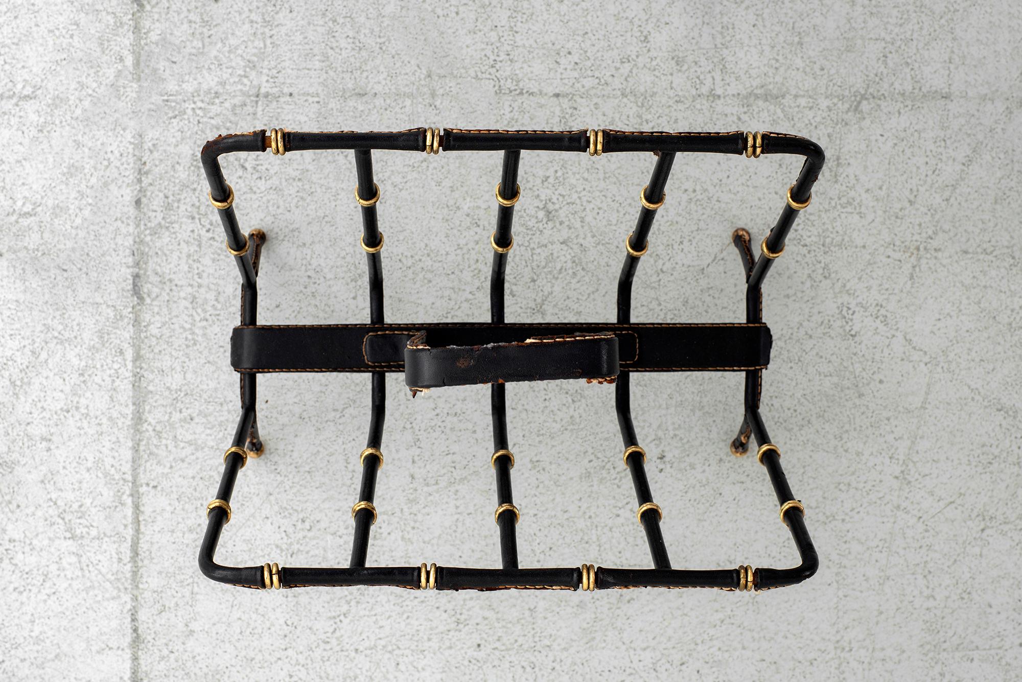 Mid-20th Century Jacques Adnet Magazine Rack