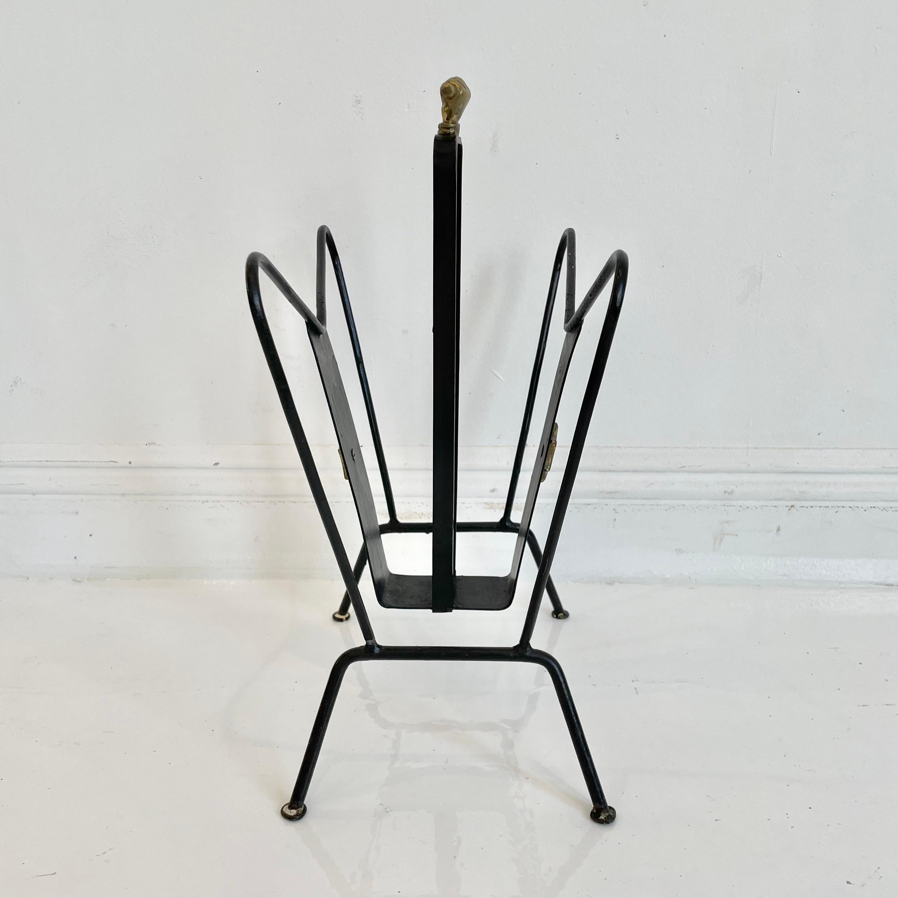 Mid-20th Century Jacques Adnet Magazine Rack For Sale