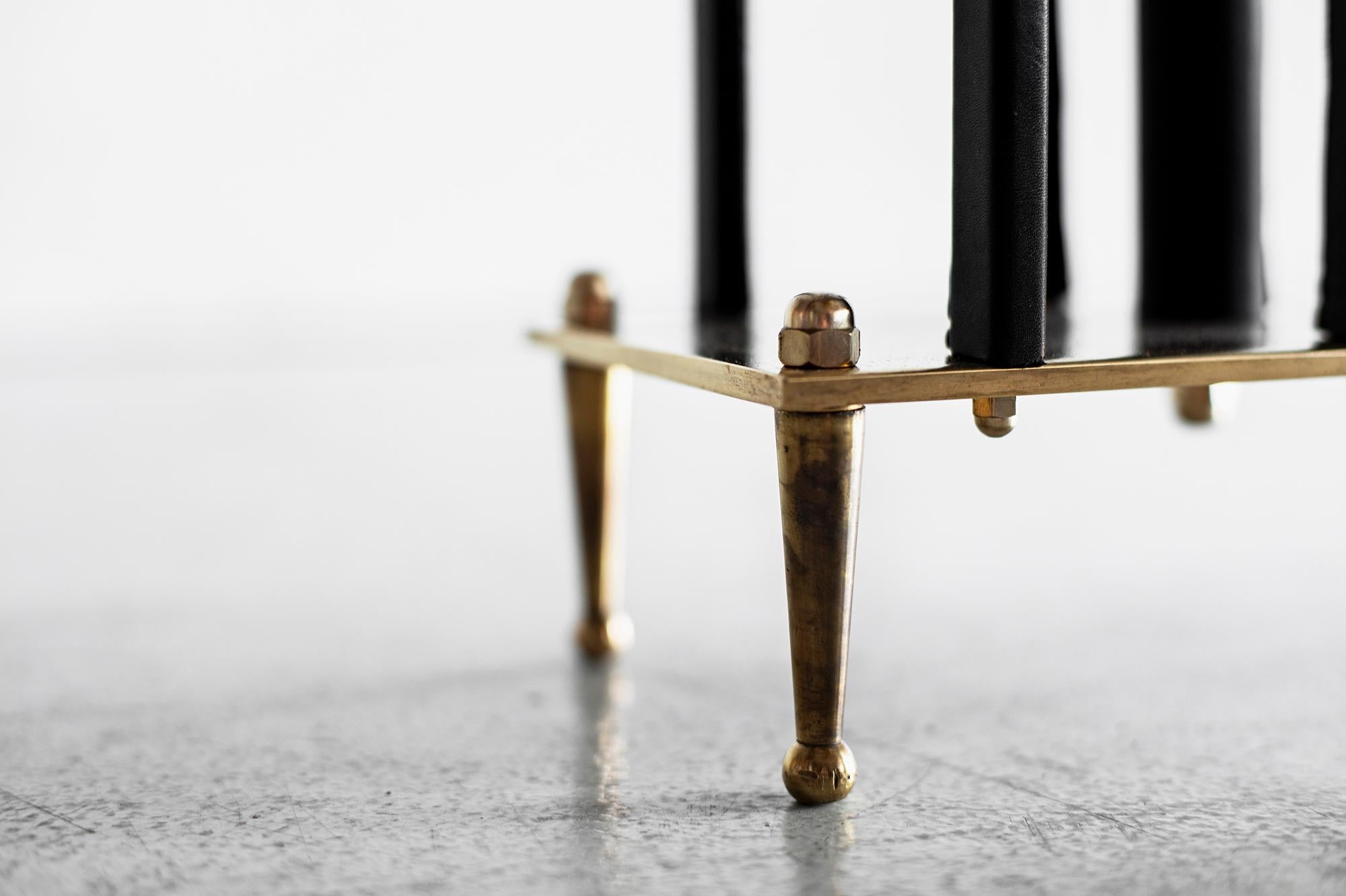 Brass Jacques Adnet Magazine Rack