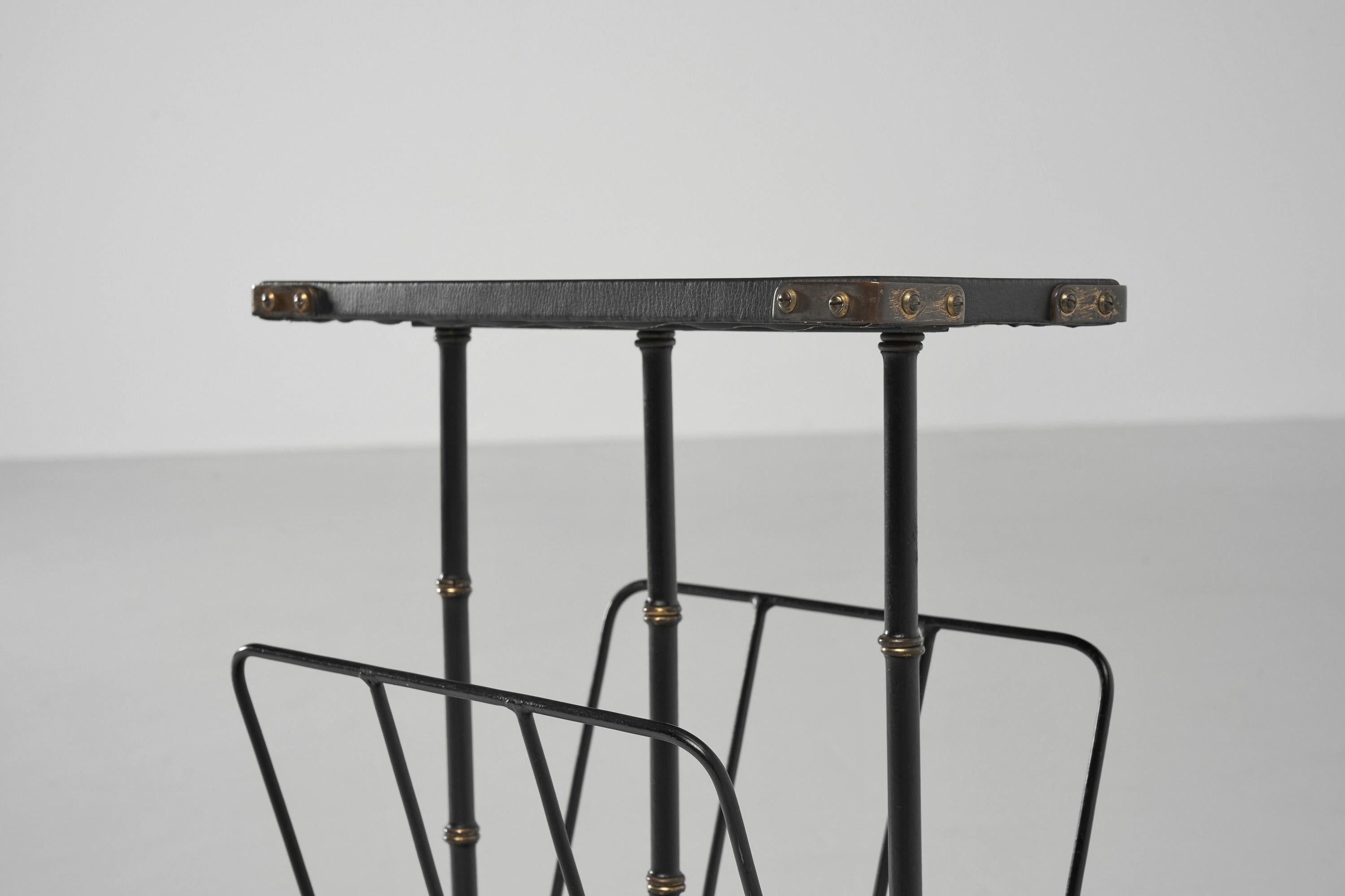 Mid-20th Century Jacques Adnet Magazine Side Table, France, 1950