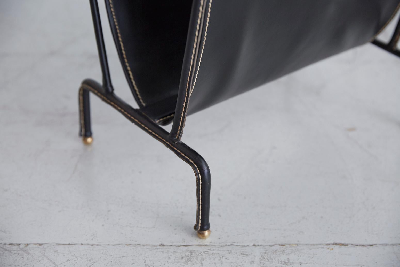 Brass Jacques Adnet Magazine Table