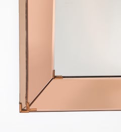 Jacques Adnet Medium Amber Mirror, France 1950's