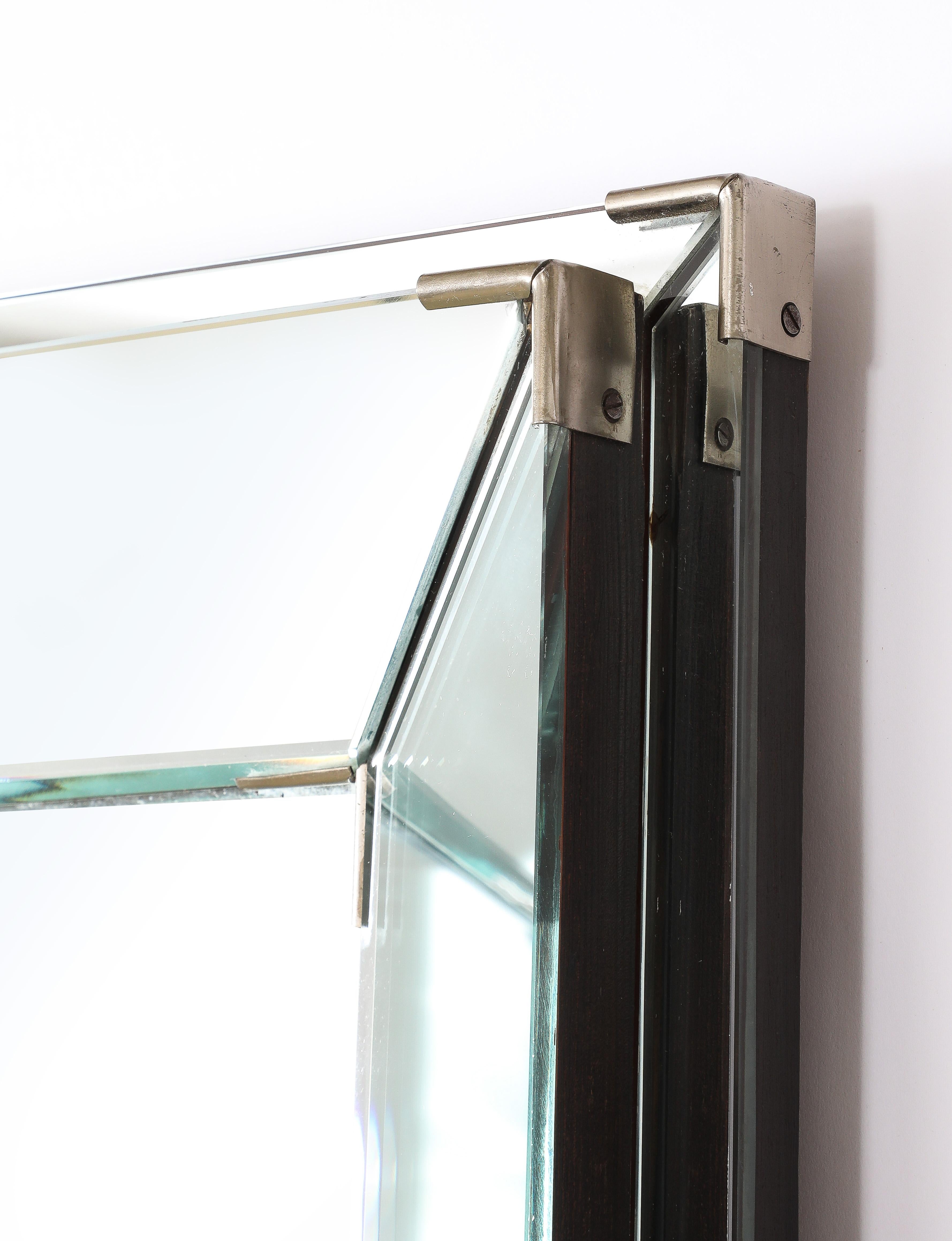 Jacques Adnet Medium Clear Mirror, France 1950's For Sale 1