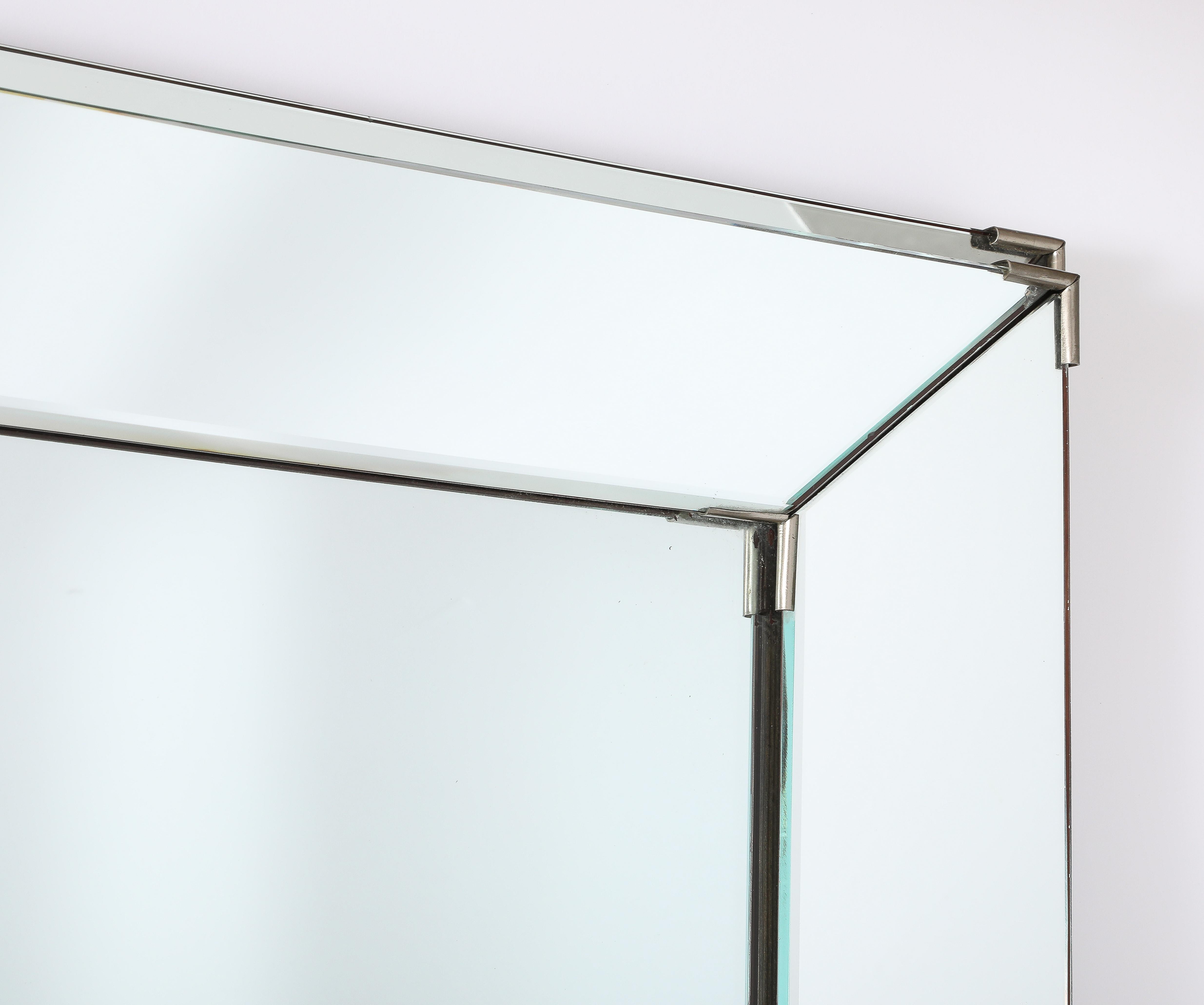 Jacques Adnet Medium Clear Mirror, France 1950's For Sale 3