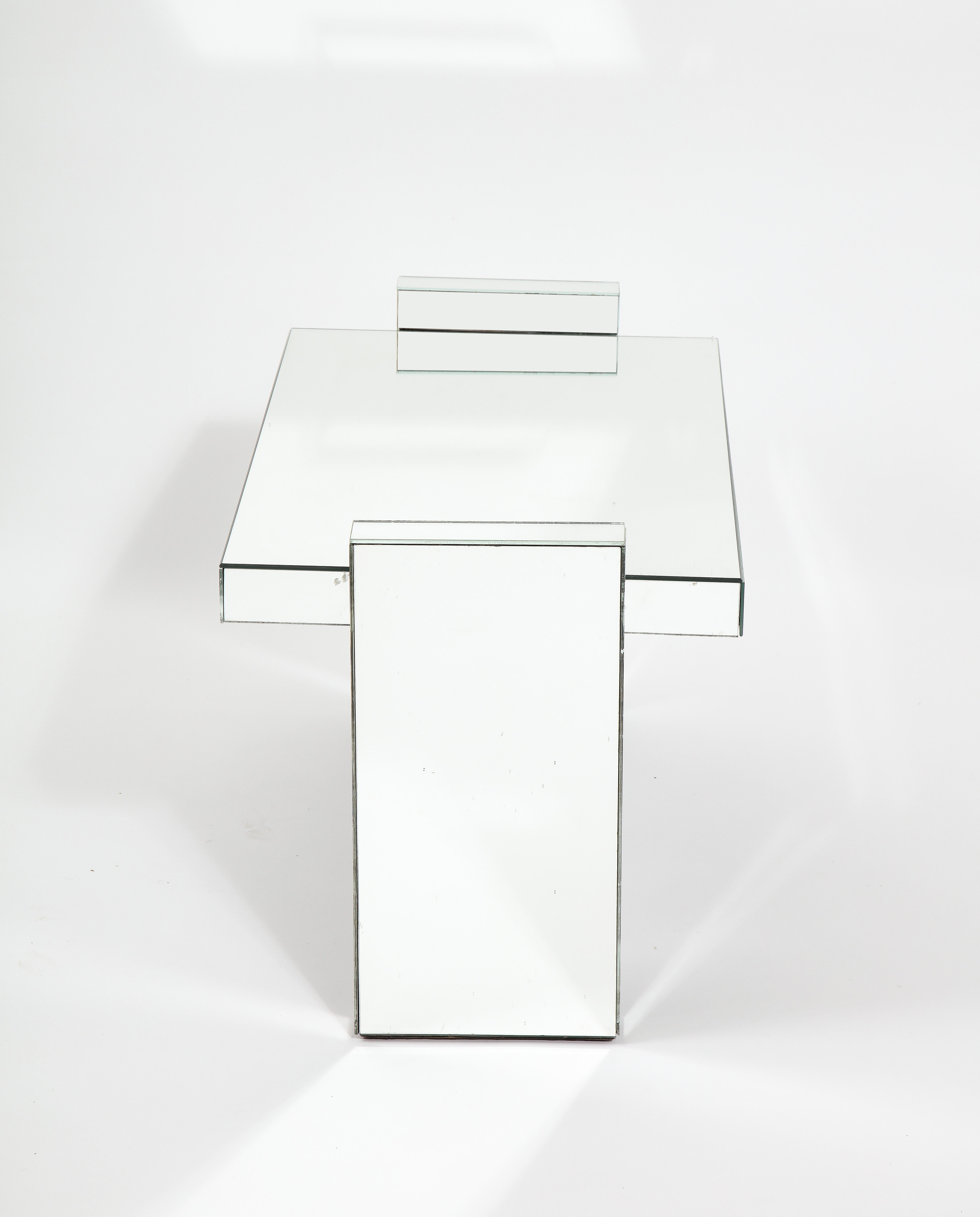 20th Century Jacques Adnet Style Mirrored Cocktail Table, France 1940's For Sale