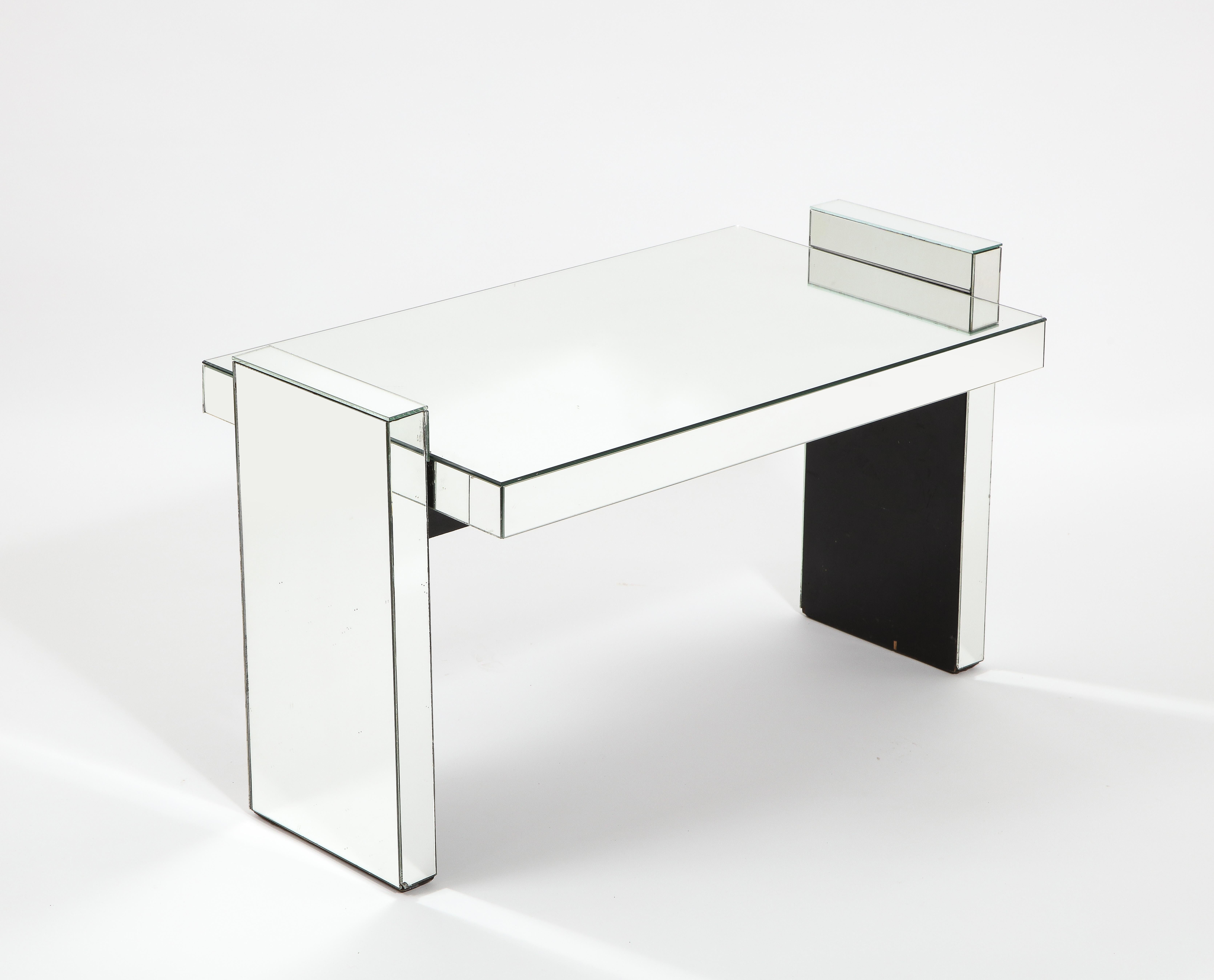 Jacques Adnet Style Mirrored Cocktail Table, France 1940's For Sale 2