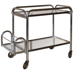 Jacques Adnet, Mirrored Trolley, France, 1930s