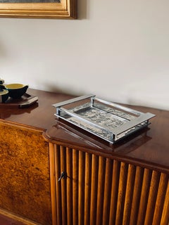 Jacques Adnet, Modernist Cubist Mirrored Tray, France, 1940s / 1950s