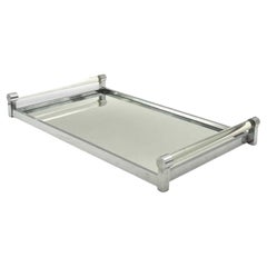 Jacques Adnet, Modernist Lucite Mirrored Tray, Maison Adnet, France, 1940s