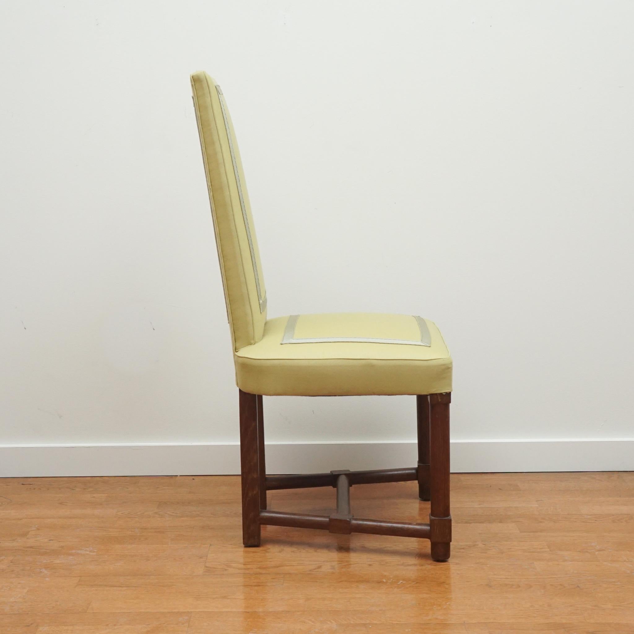 Neoclassical Jacques Adnet Neoclassic High Back Side Chair For Sale