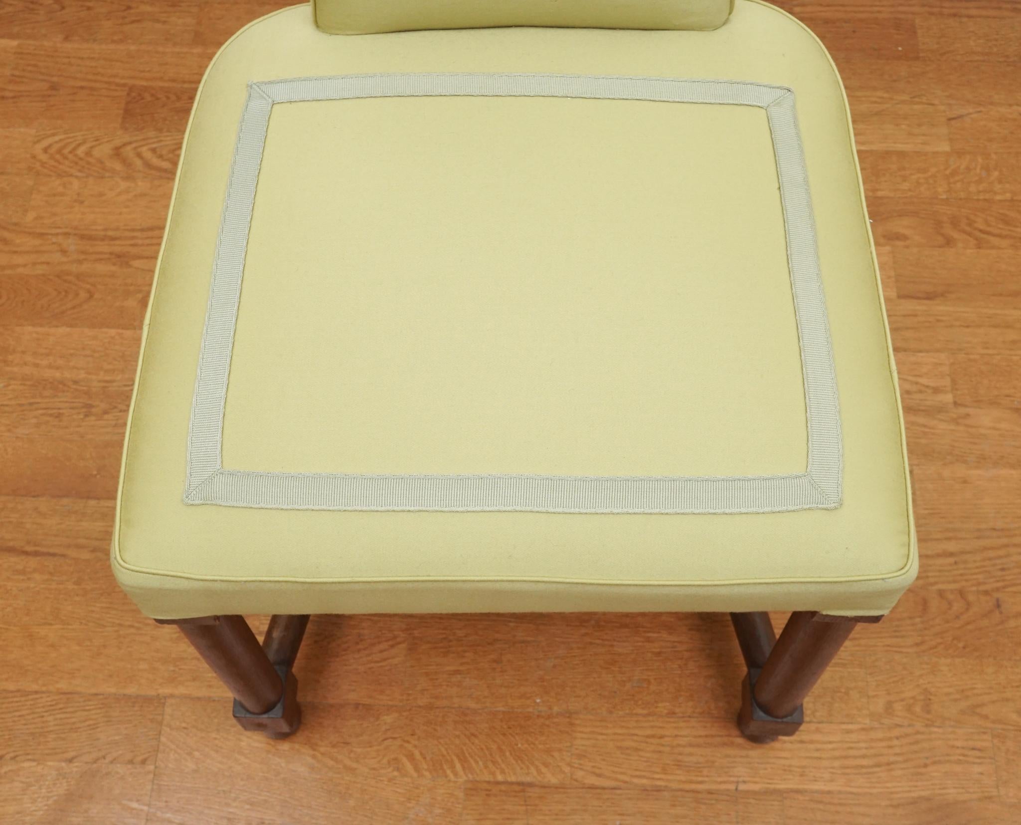 Appliqué Jacques Adnet Neoclassic High Back Side Chair For Sale