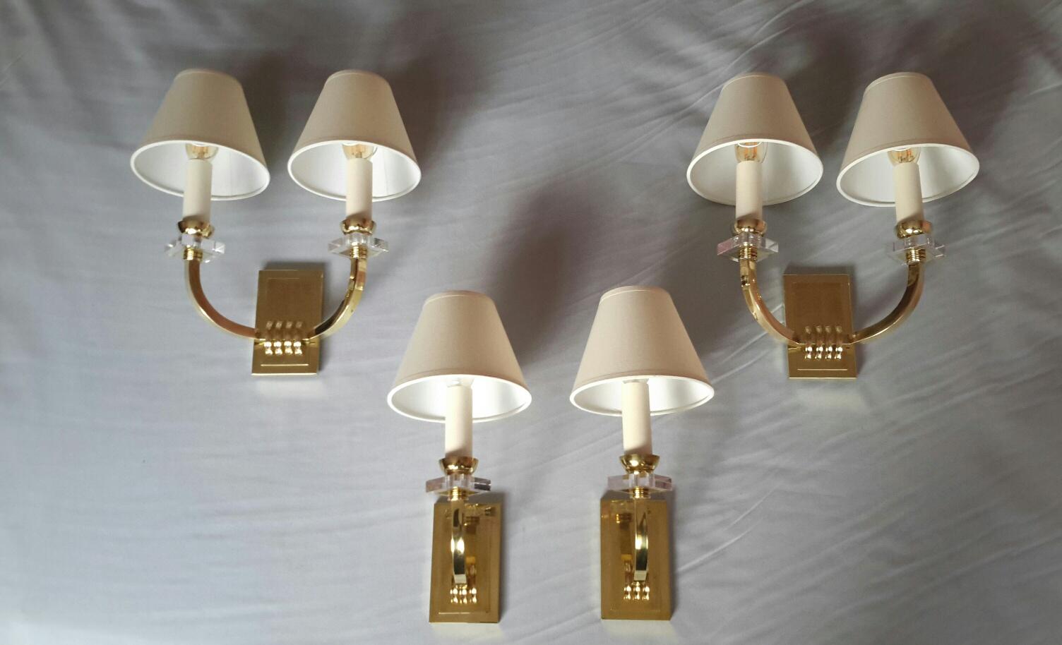Jacques Adnet Neoclassical Wall Sconces, France, 1950 For Sale 5
