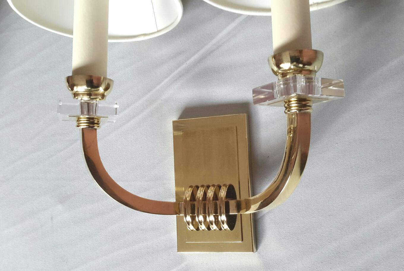 Jacques Adnet Neoclassical Wall Sconces, France, 1950 For Sale 2