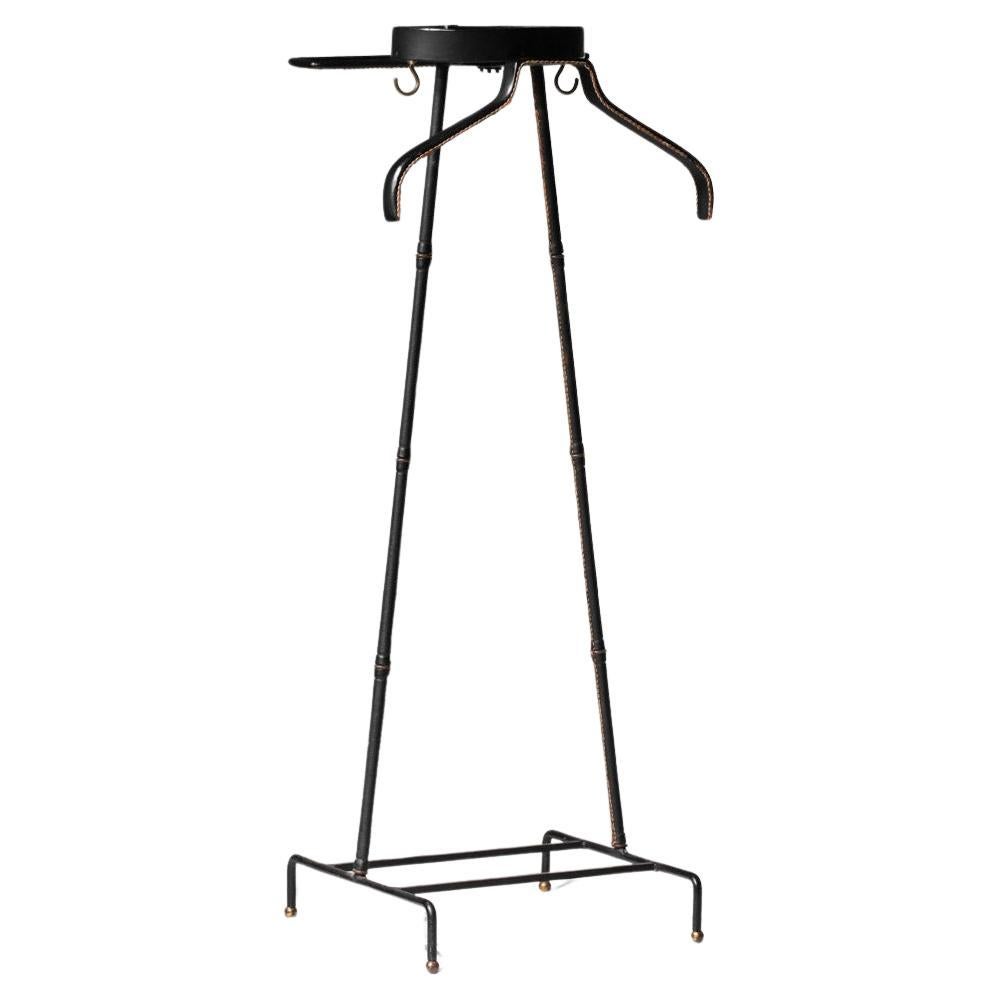 Jacques Adnet, valletto da notte anni '50 in pelle nera