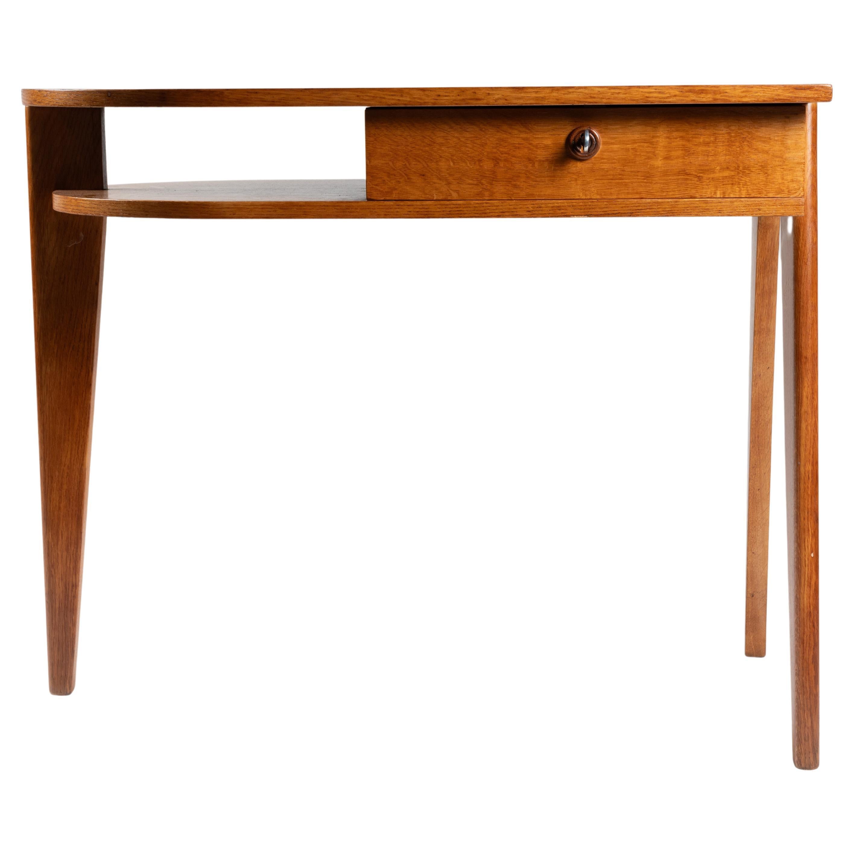 Jacques Adnet : Oak Tripod minimalist desk 