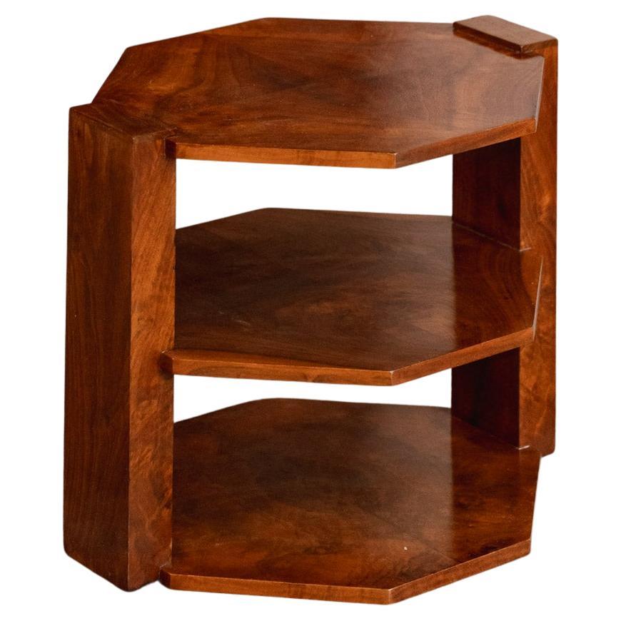 Jacques Adnet Octagonal Three-Tier Side Table, 1954 in vendita