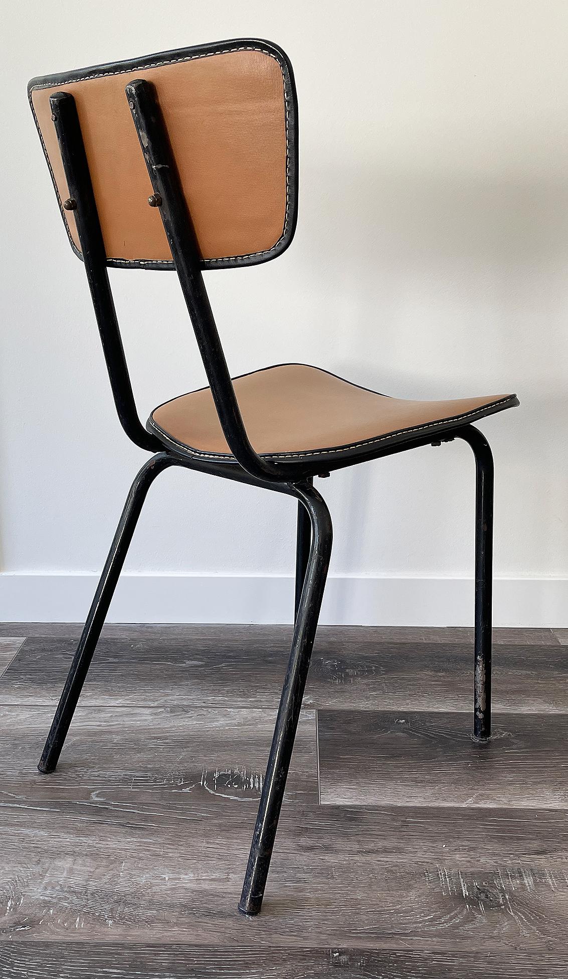Mid-20th Century Jacques Adnet, Original Chair, 1955 For Sale